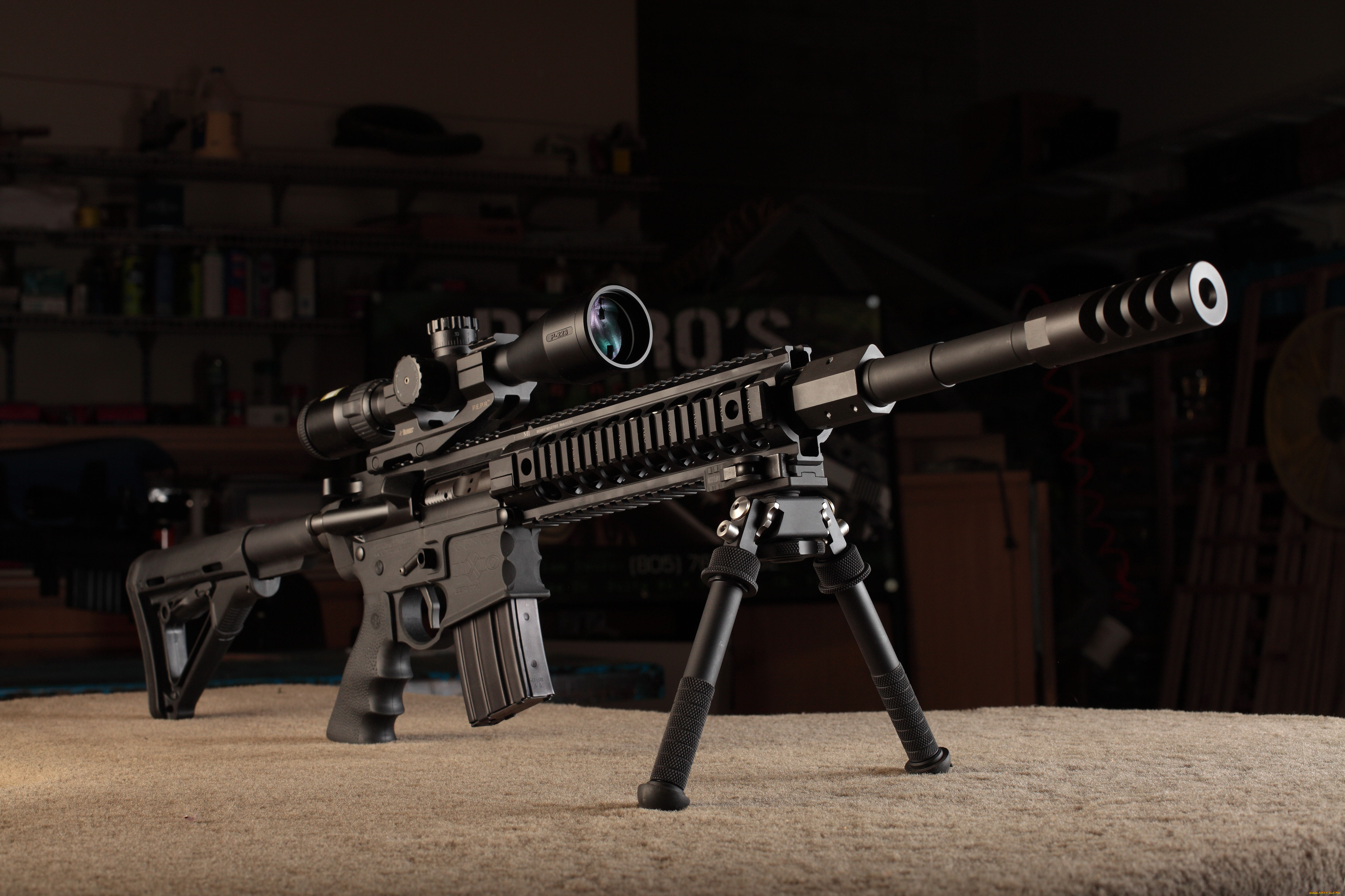 оружие, винтовки, с, прицеломприцелы, rifle