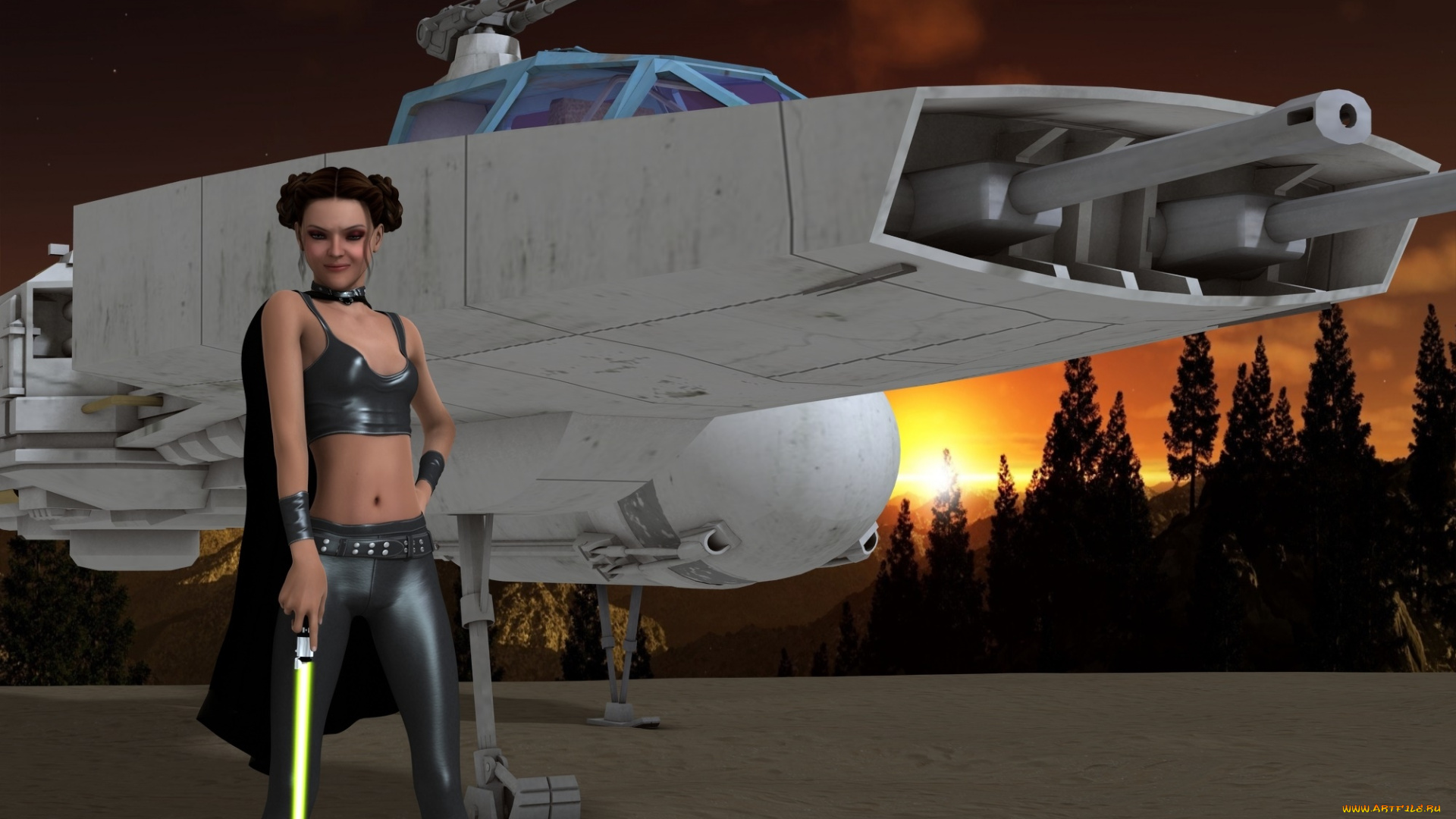 3д, графика, фантазия, , fantasy, фон, девушка, взгляд, оружие