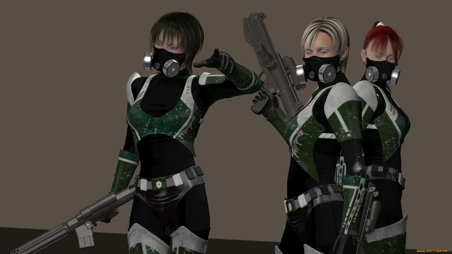 3д, графика, фантазия, , fantasy, оружие, фон, взгляд, девушки