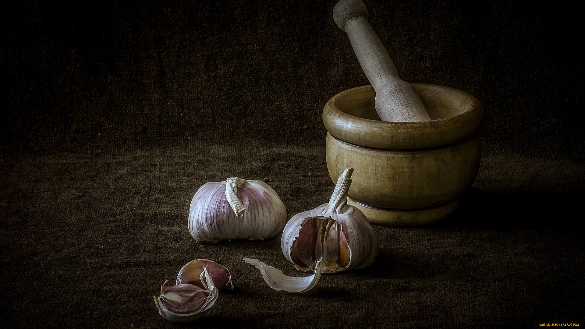 еда, натюрморт, чеснок, ступка