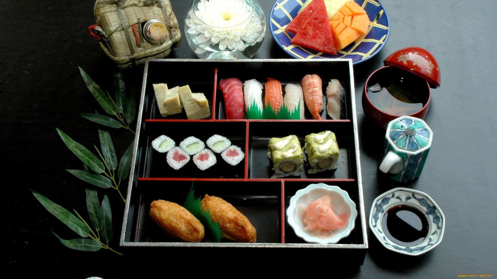 еда, рыба, , морепродукты, , суши, , роллы, хризантема, набор, суши, соус