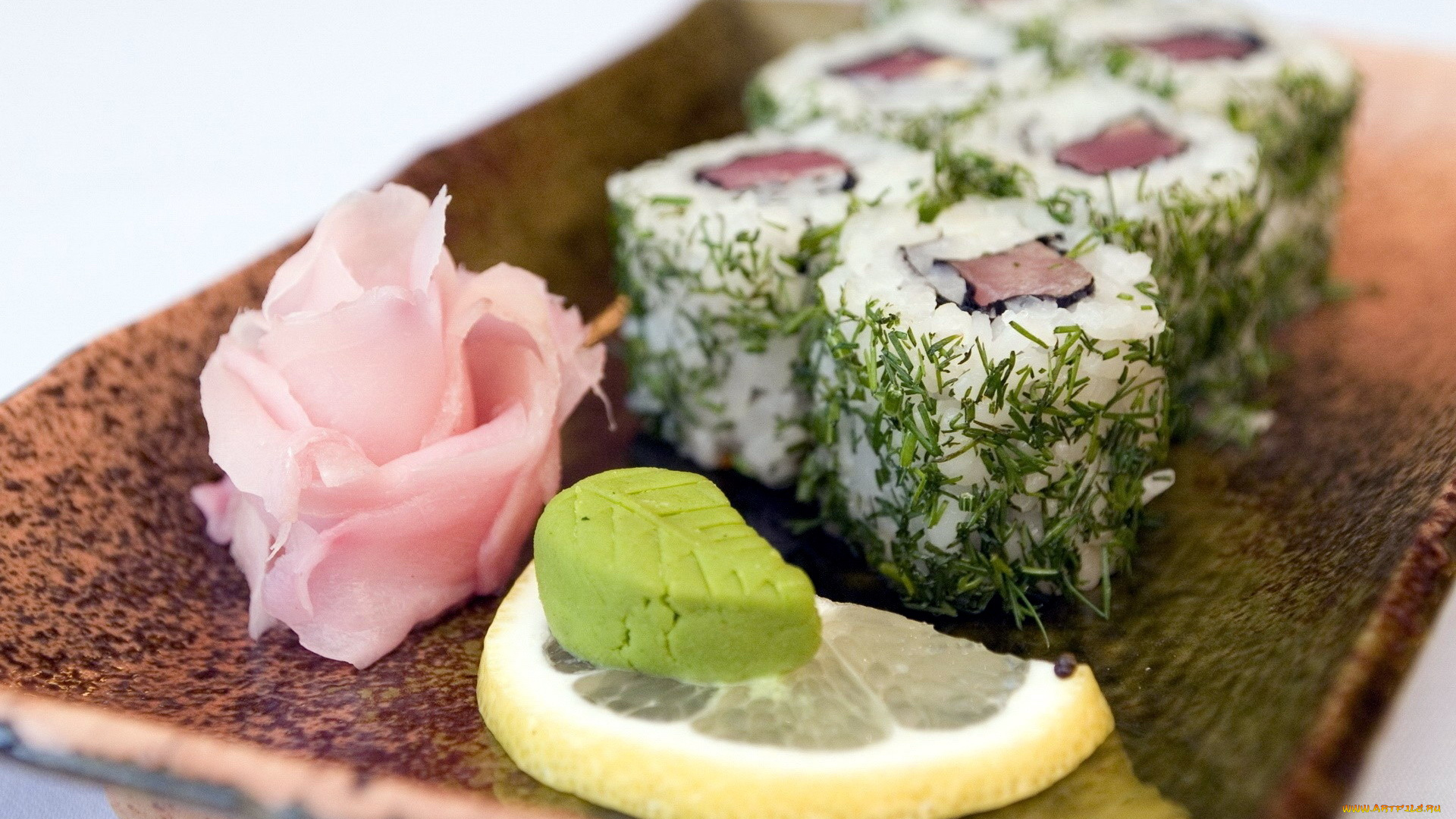 еда, рыба, , морепродукты, , суши, , роллы, лимон, имбирь, роллы