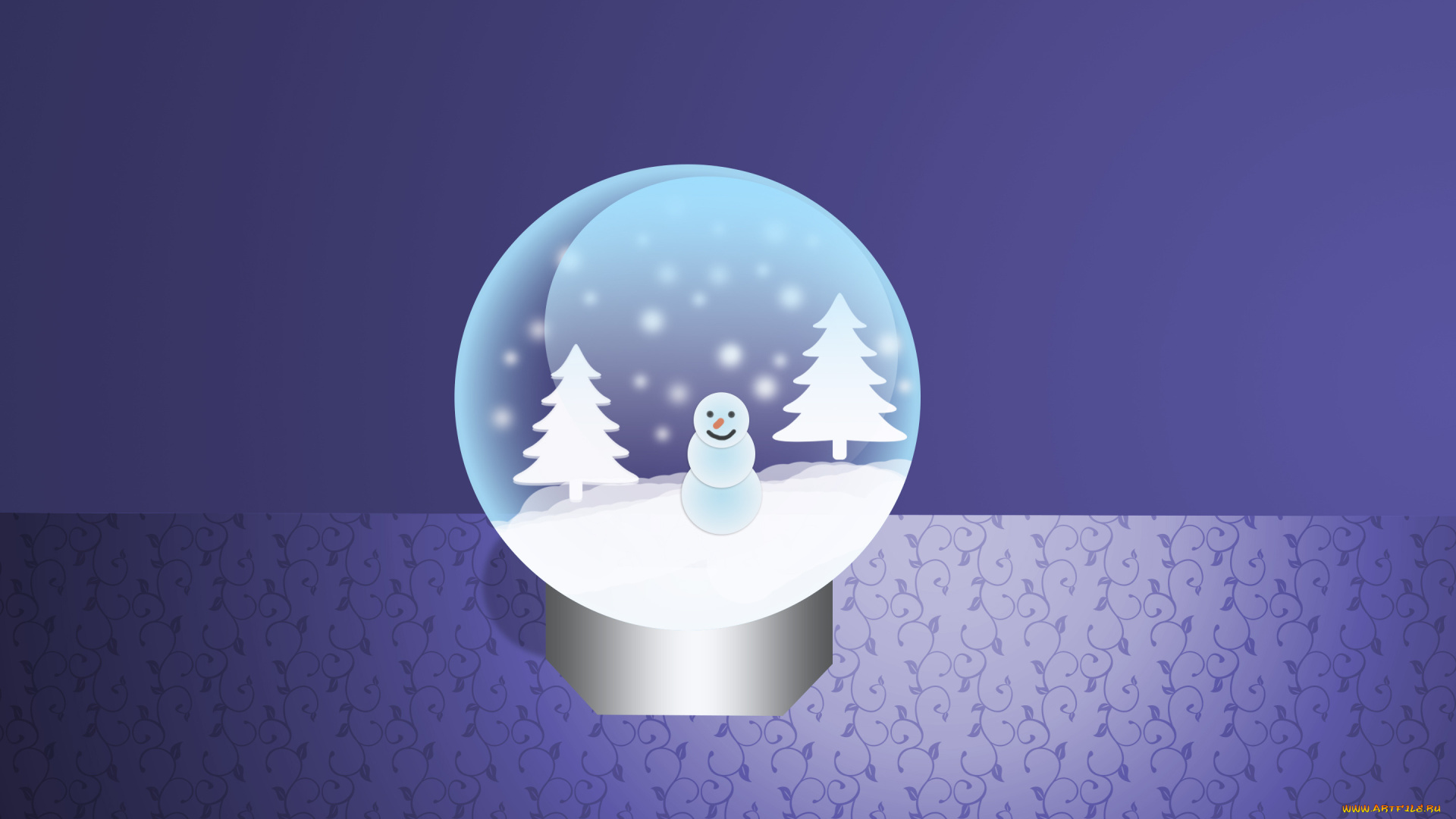 праздничные, векторная, графика, , новый, год, ели, снеговик, шар