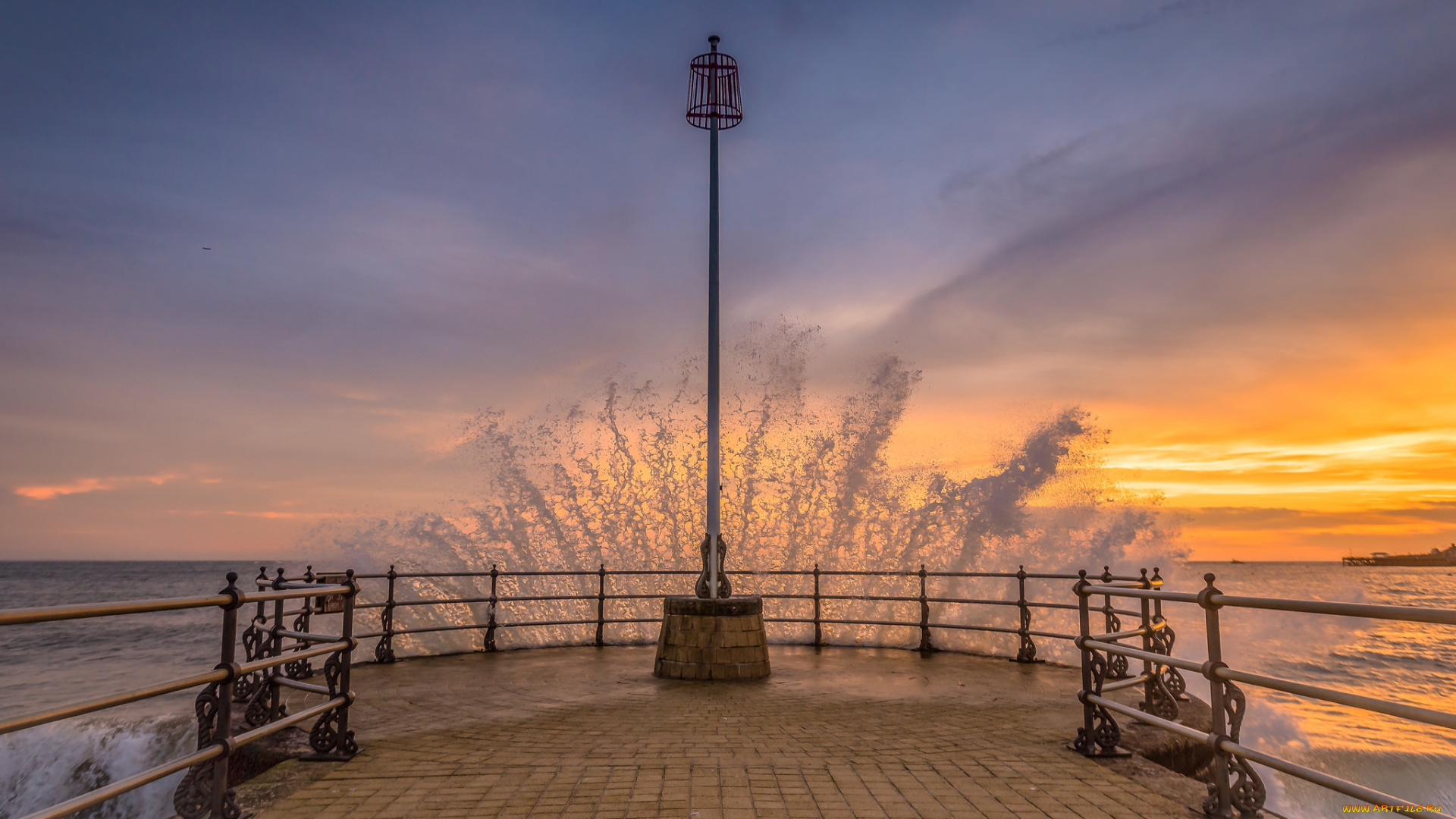 природа, побережье, прибой, набережная