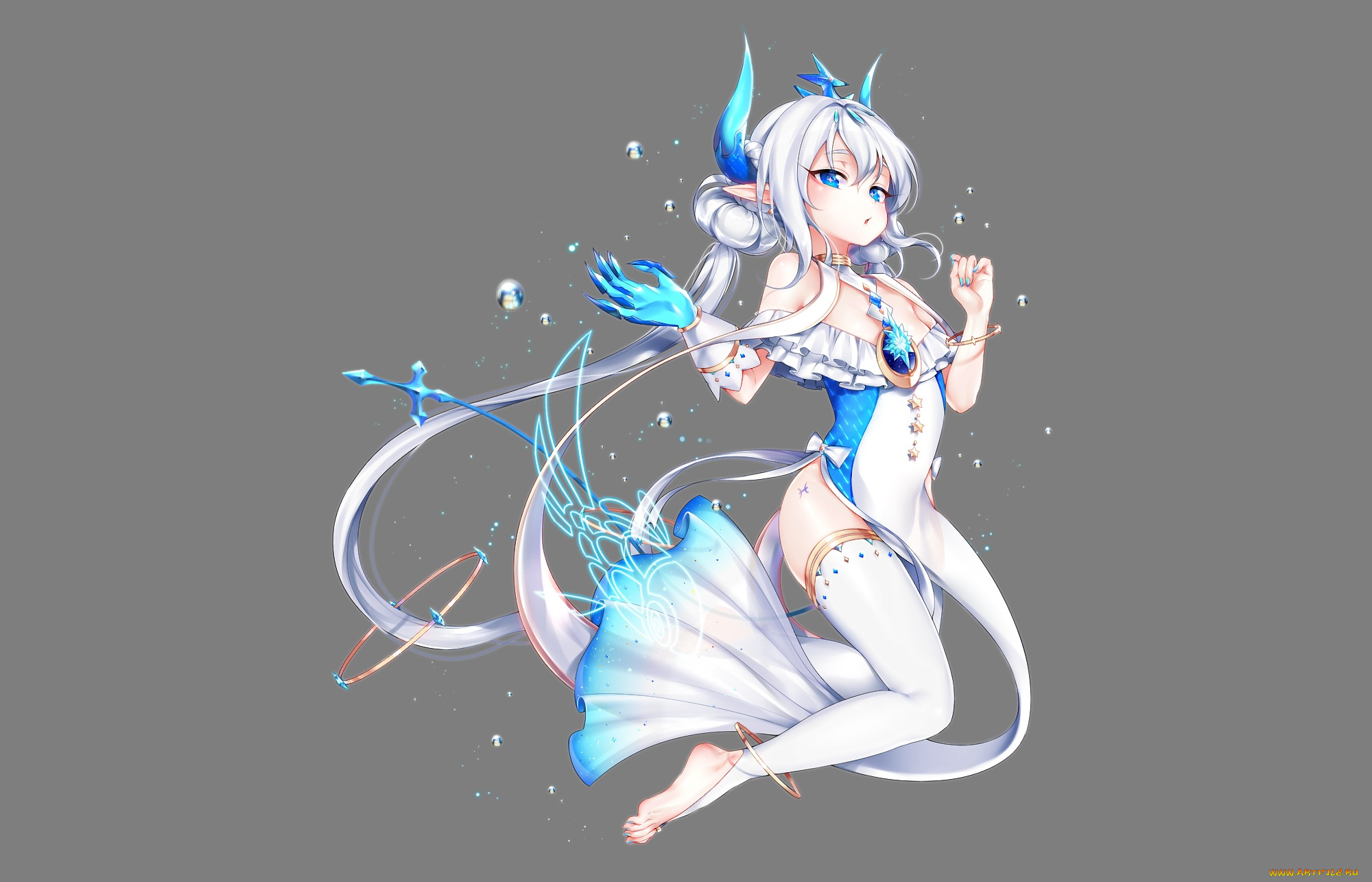 аниме, животные, , существа, девушка, арт, tangel, существо, фон