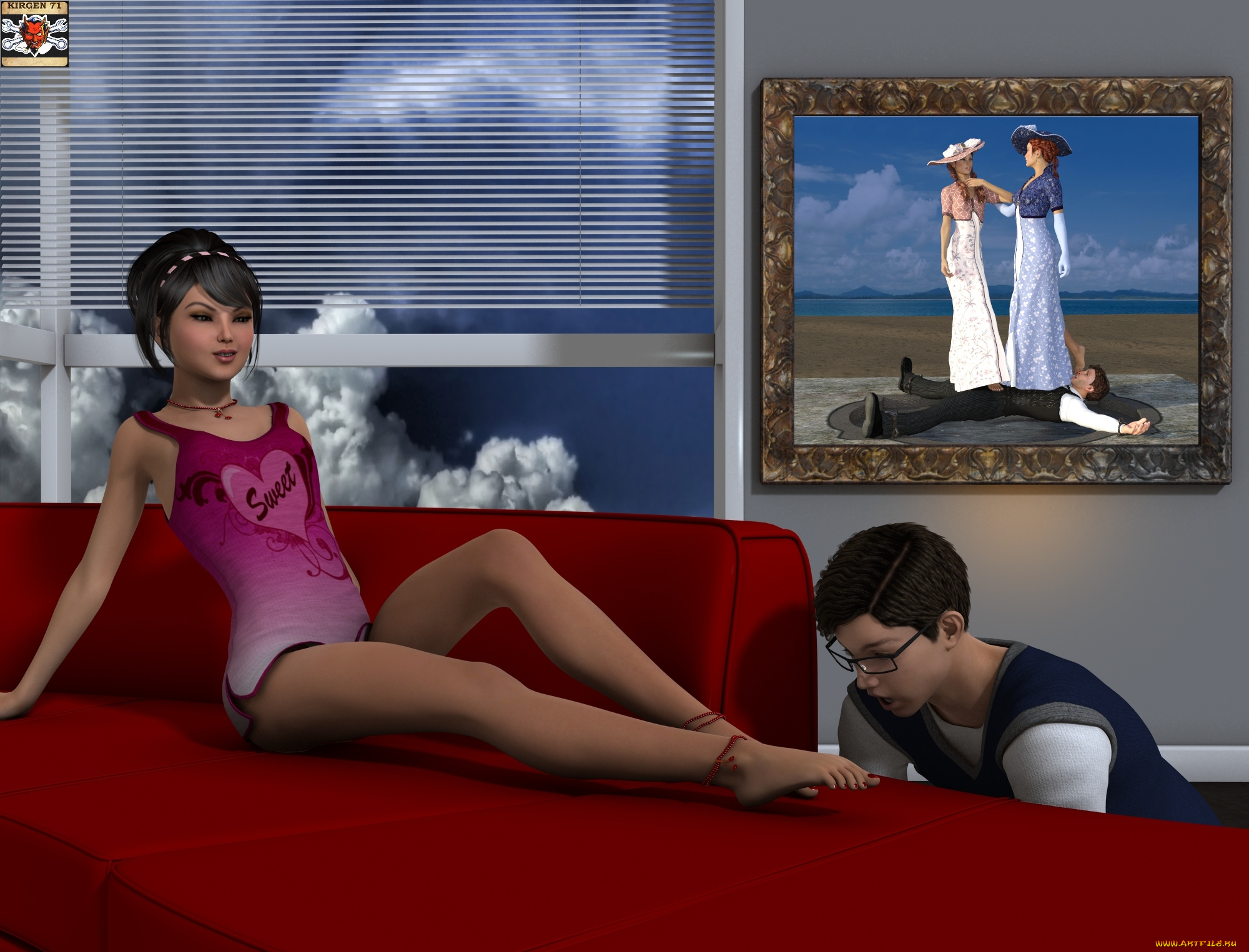 3д, графика, люди, , people, фон, девушка, парень, взгляд