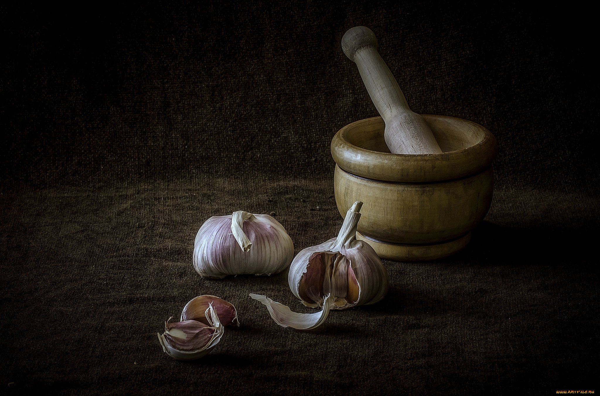 еда, натюрморт, чеснок, ступка