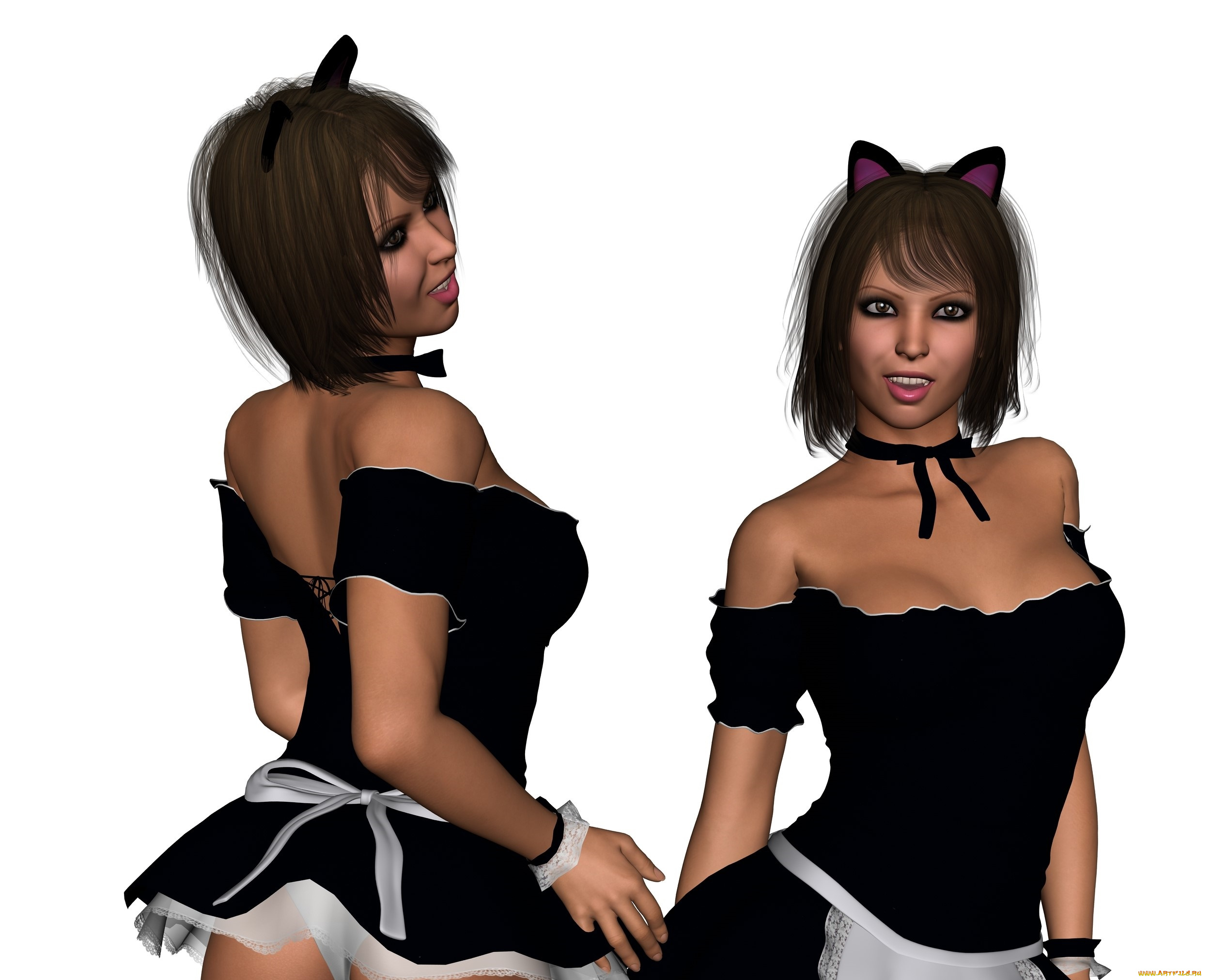 3д, графика, люди, , people, девушки, взгляд, фон