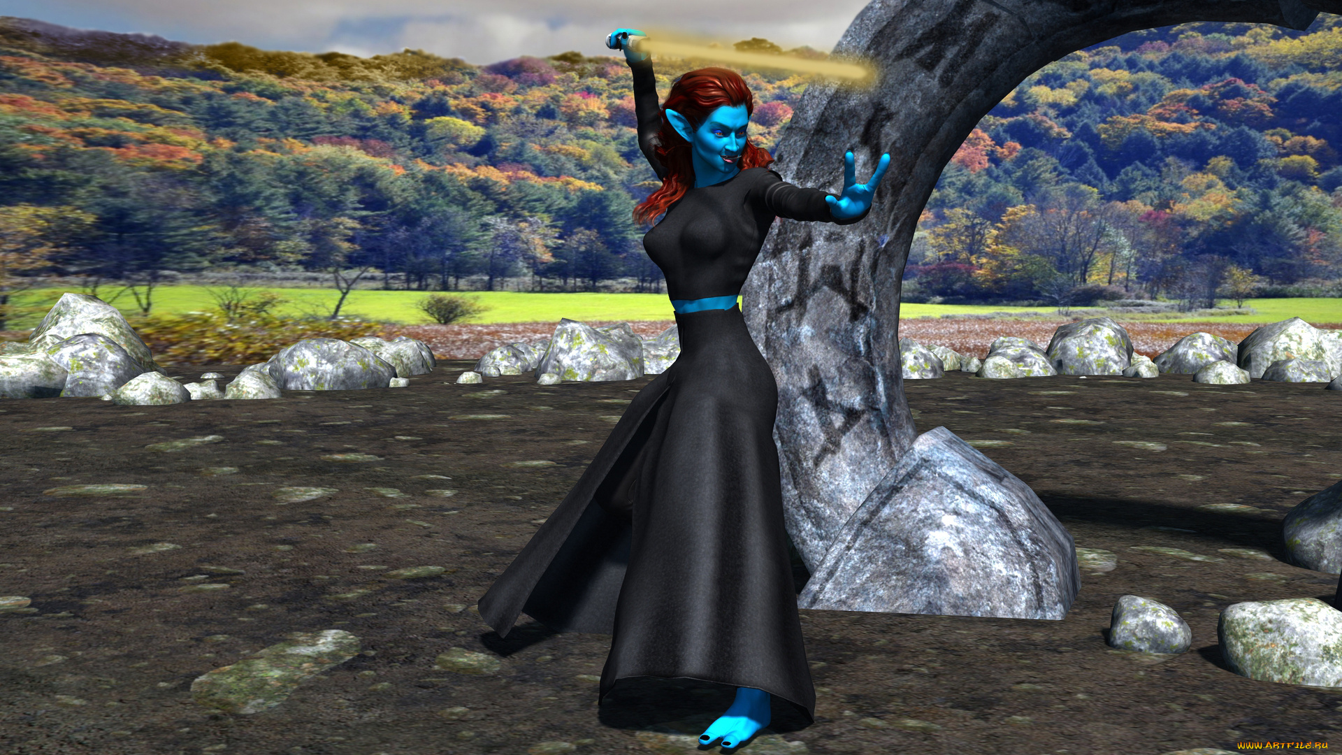 3д, графика, эльфы, , elves, эльфийка, фон, взгляд