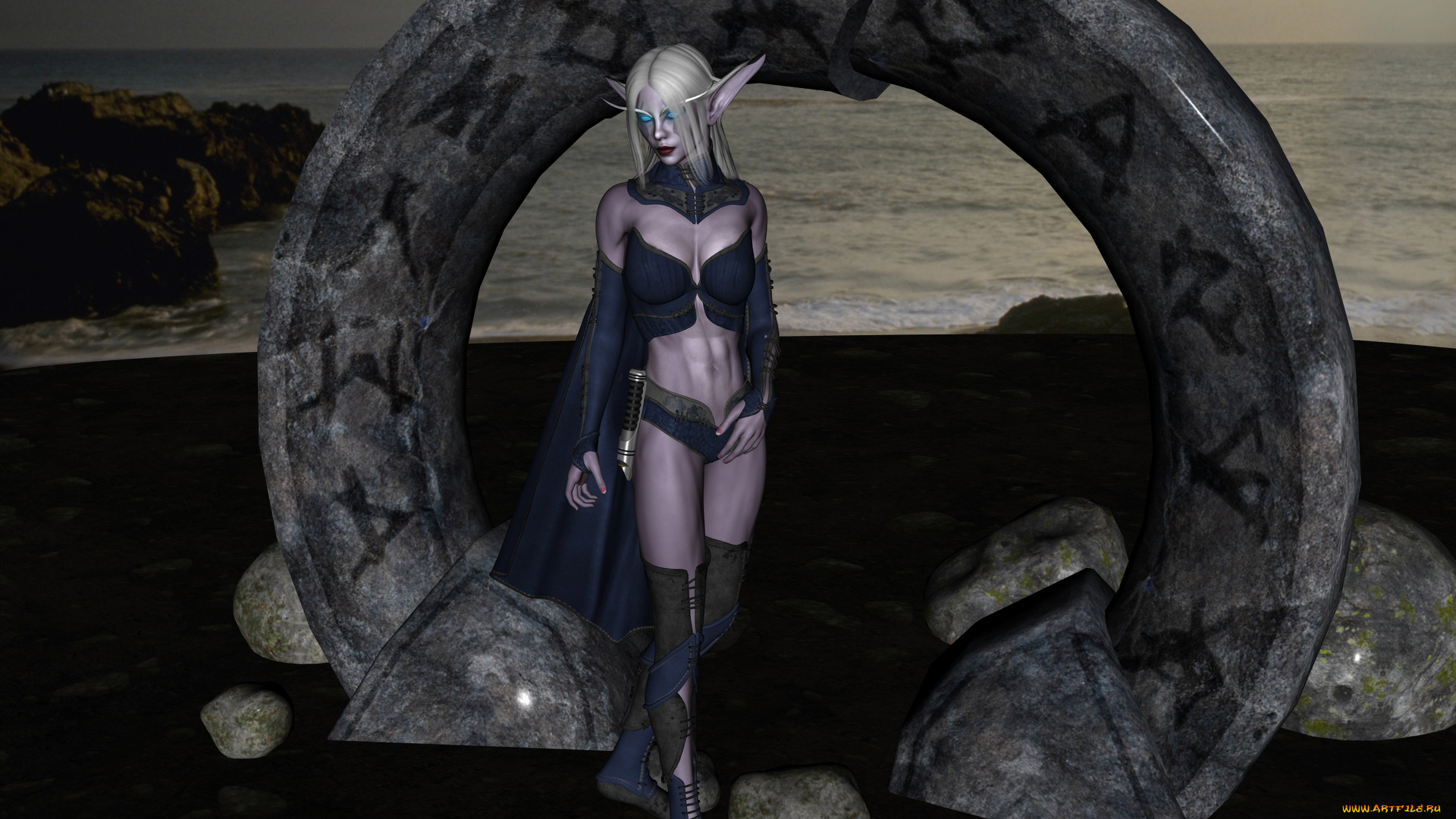 3д, графика, эльфы, , elves, эльфийка, фон, взгляд