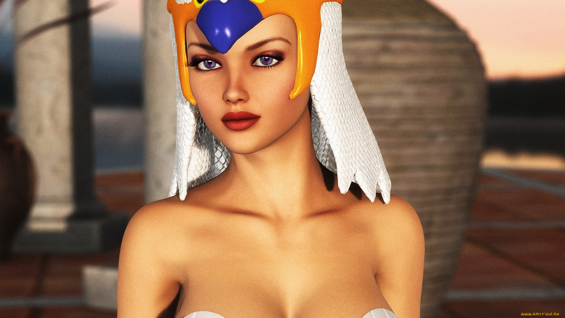 3д, графика, фантазия, , fantasy, фон, взгляд, девушка