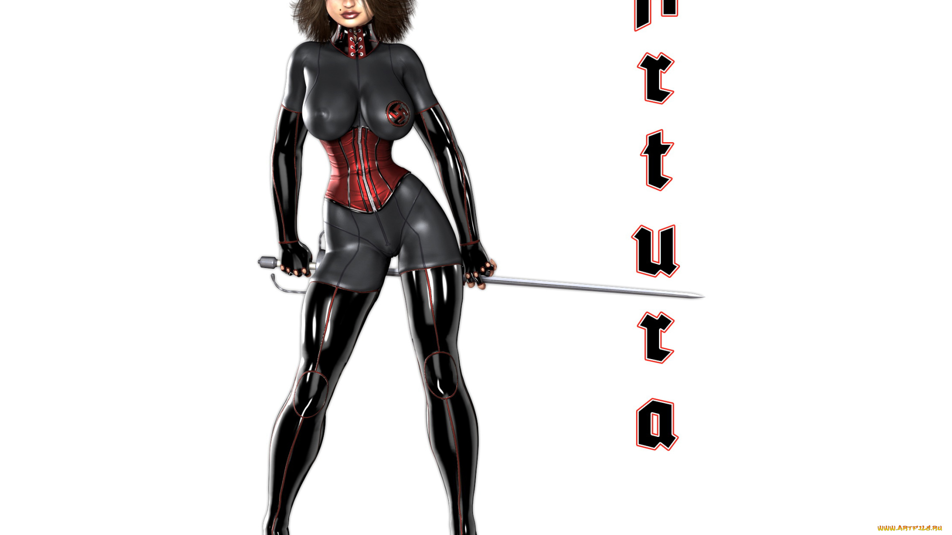 3д, графика, фантазия, , fantasy, униформа, девушка, фон