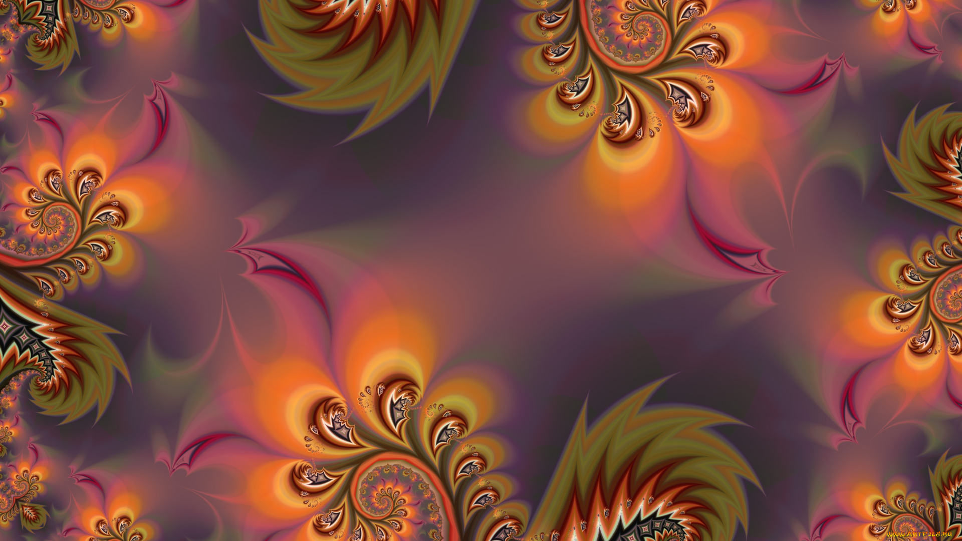 3д, графика, фракталы, , fractal, узор, цвета, фон