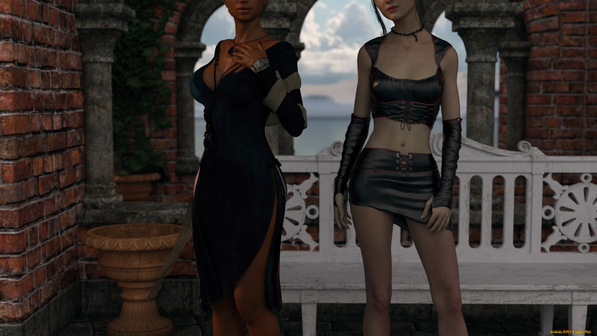 3д, графика, люди, , people, фон, взгляд, девушки