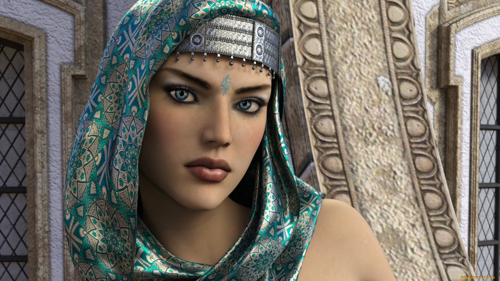 3д, графика, портрет, , portraits, фон, взгляд, девушка