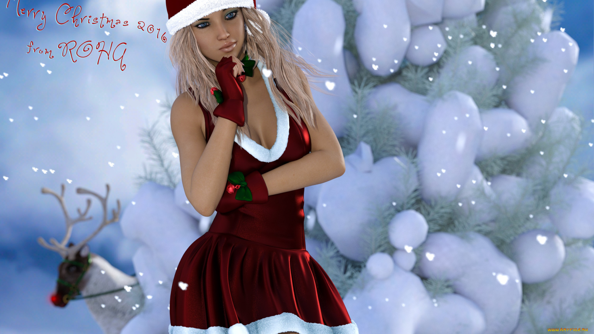 3д, графика, праздники, , holidays, девушка, взгляд, фон