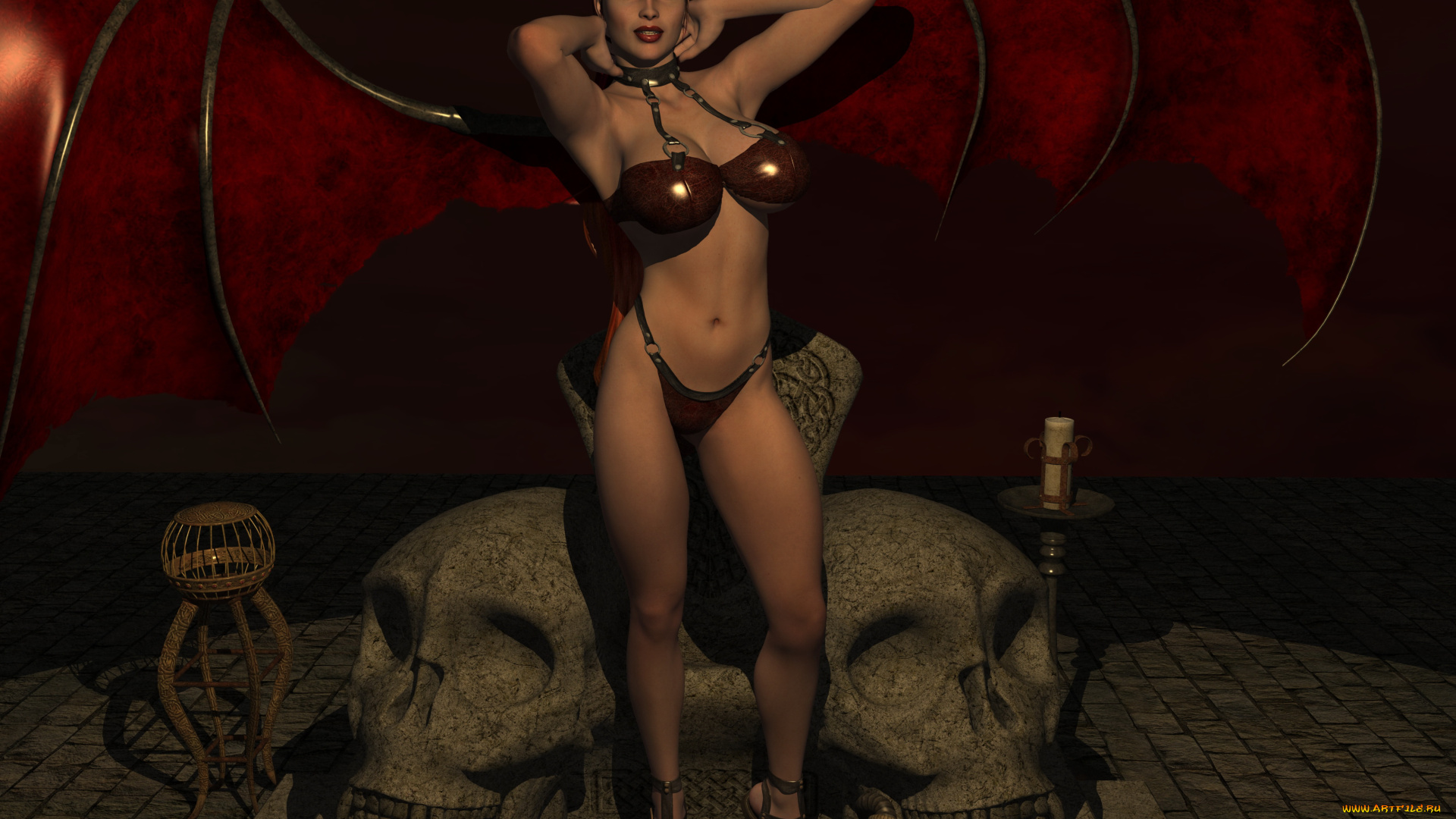 3д, графика, существа, , creatures, девушка, фон, взгляд, существо