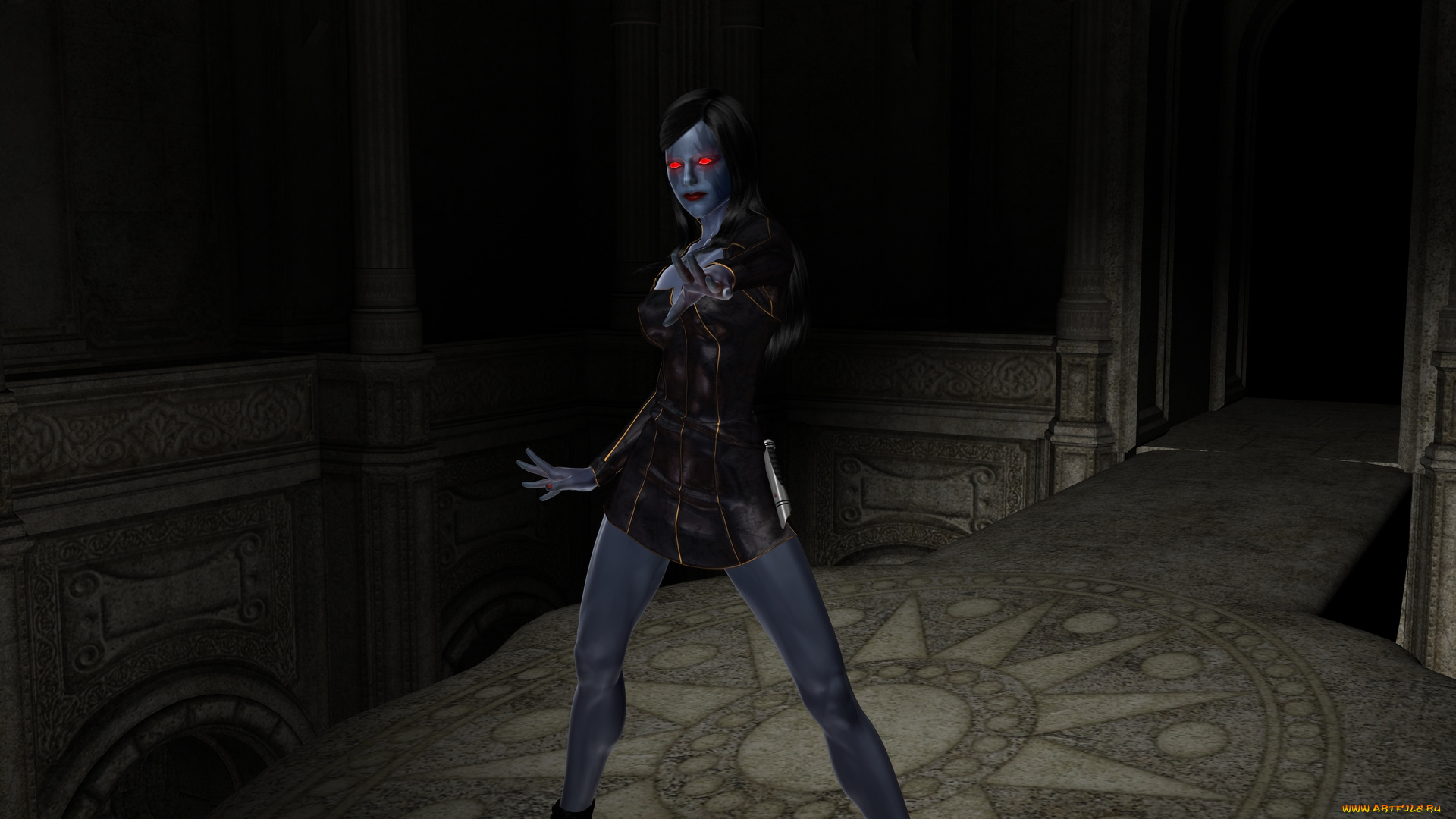 3д, графика, существа, , creatures, фон, девушка, взгляд