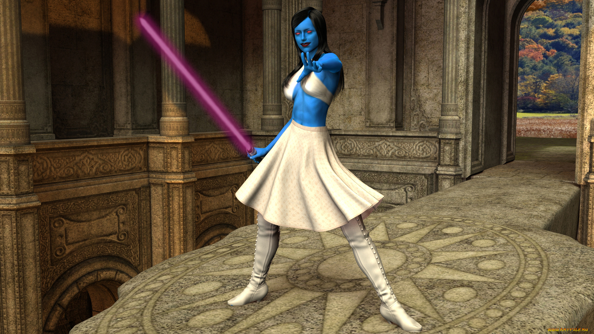 3д, графика, существа, , creatures, фон, девушка, взгляд