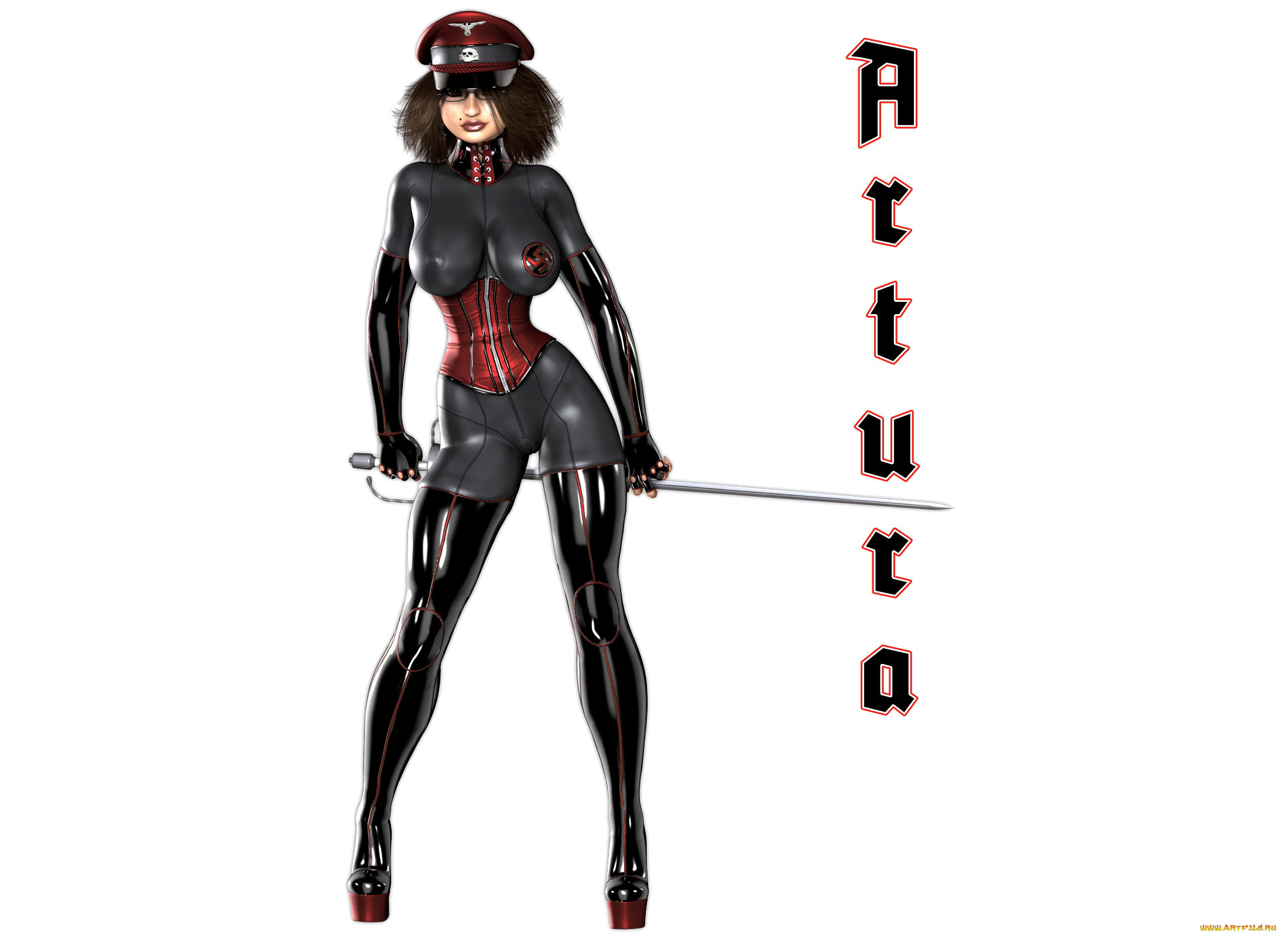 3д, графика, фантазия, , fantasy, униформа, девушка, фон