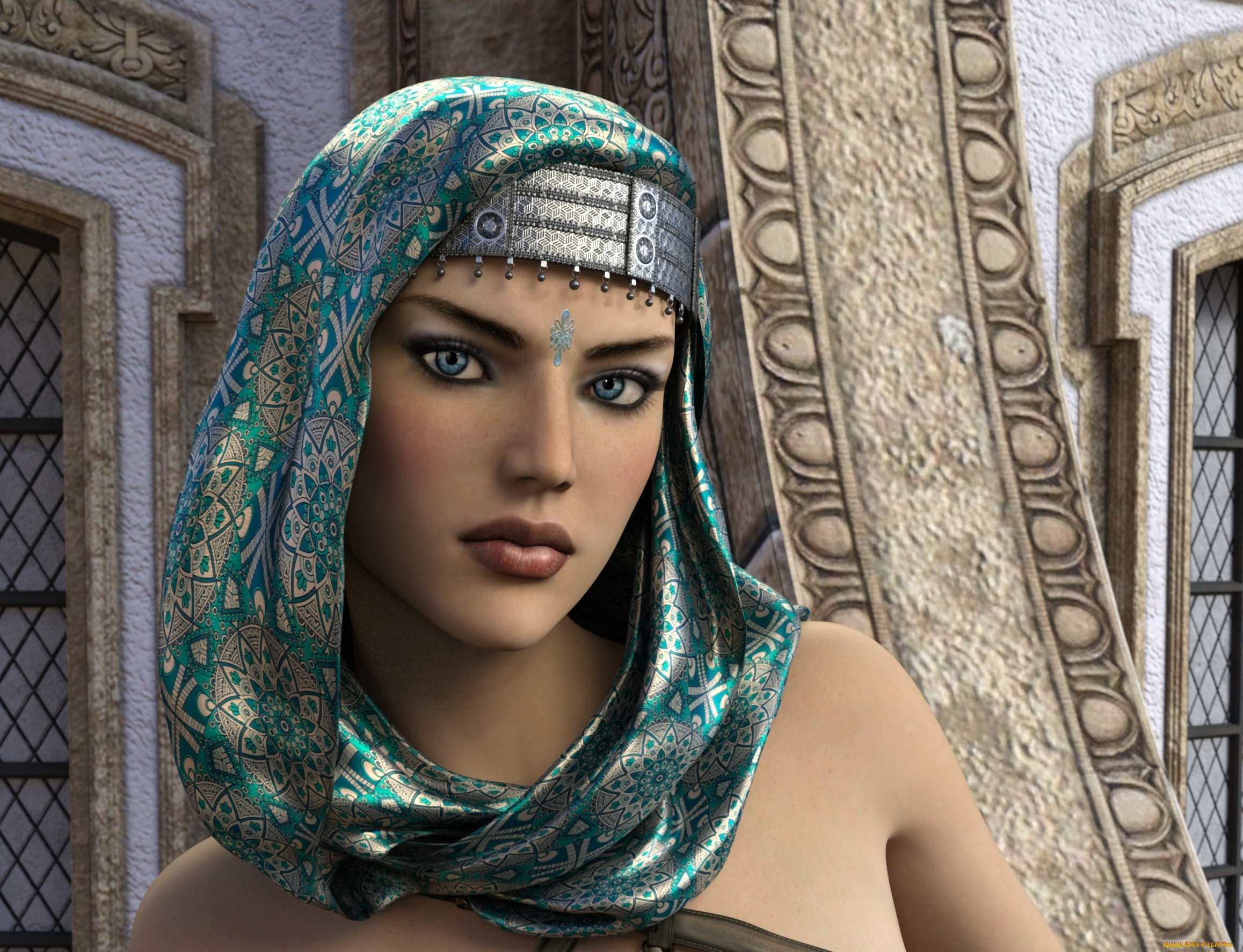 3д, графика, портрет, , portraits, фон, взгляд, девушка