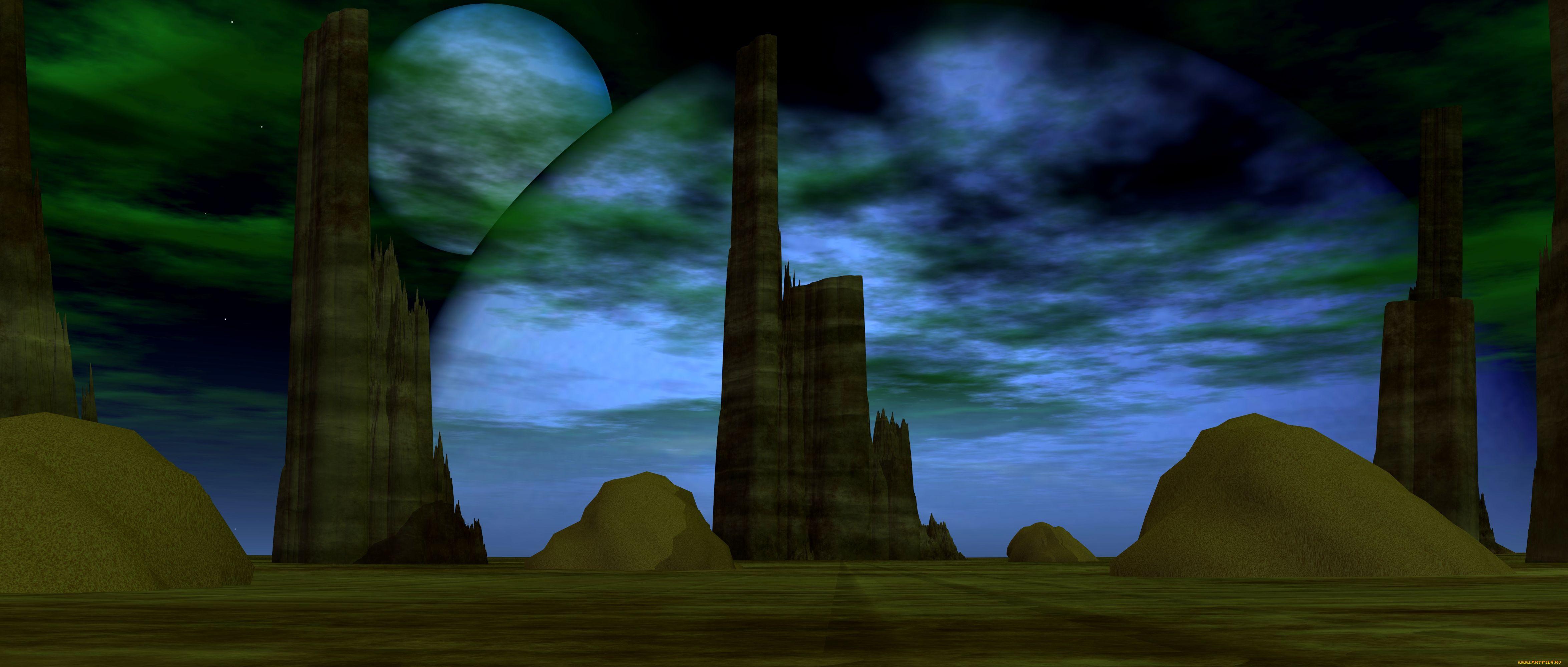 3д, графика, абстракция, , abstract, планеты, горы