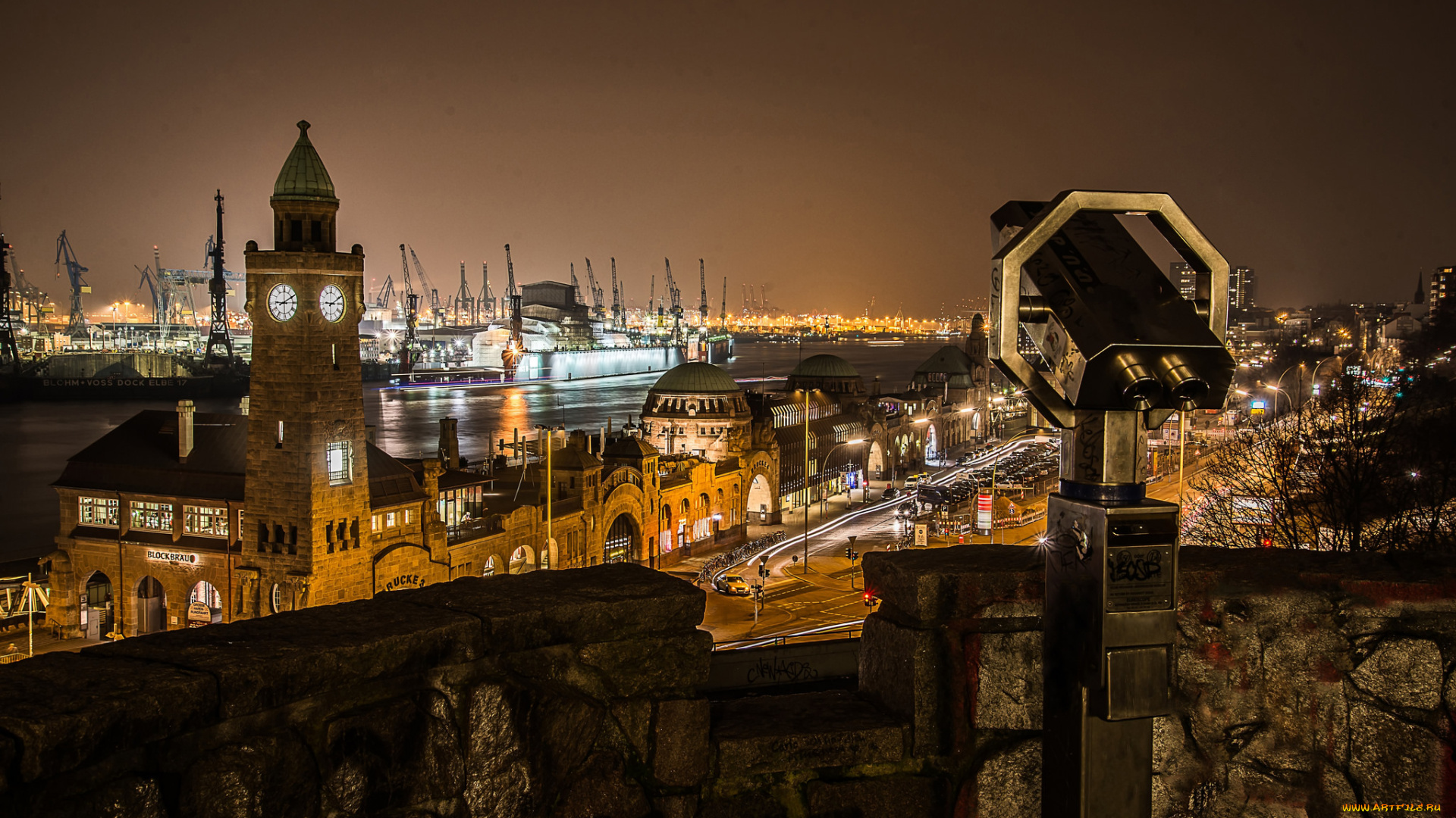 hamburg, города, гамбург, , германия, огни, ночь