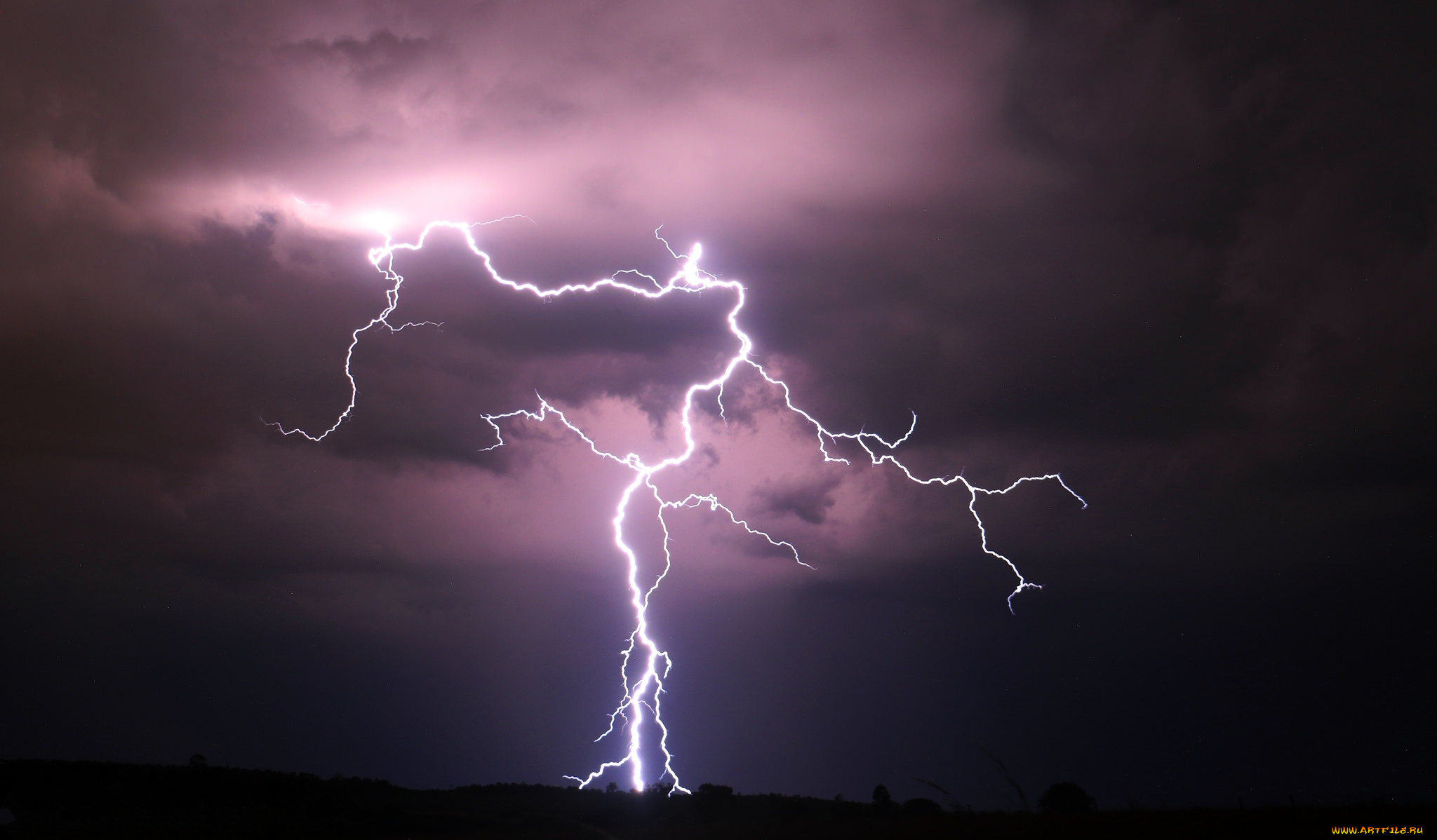 природа, молния, , гроза, простор
