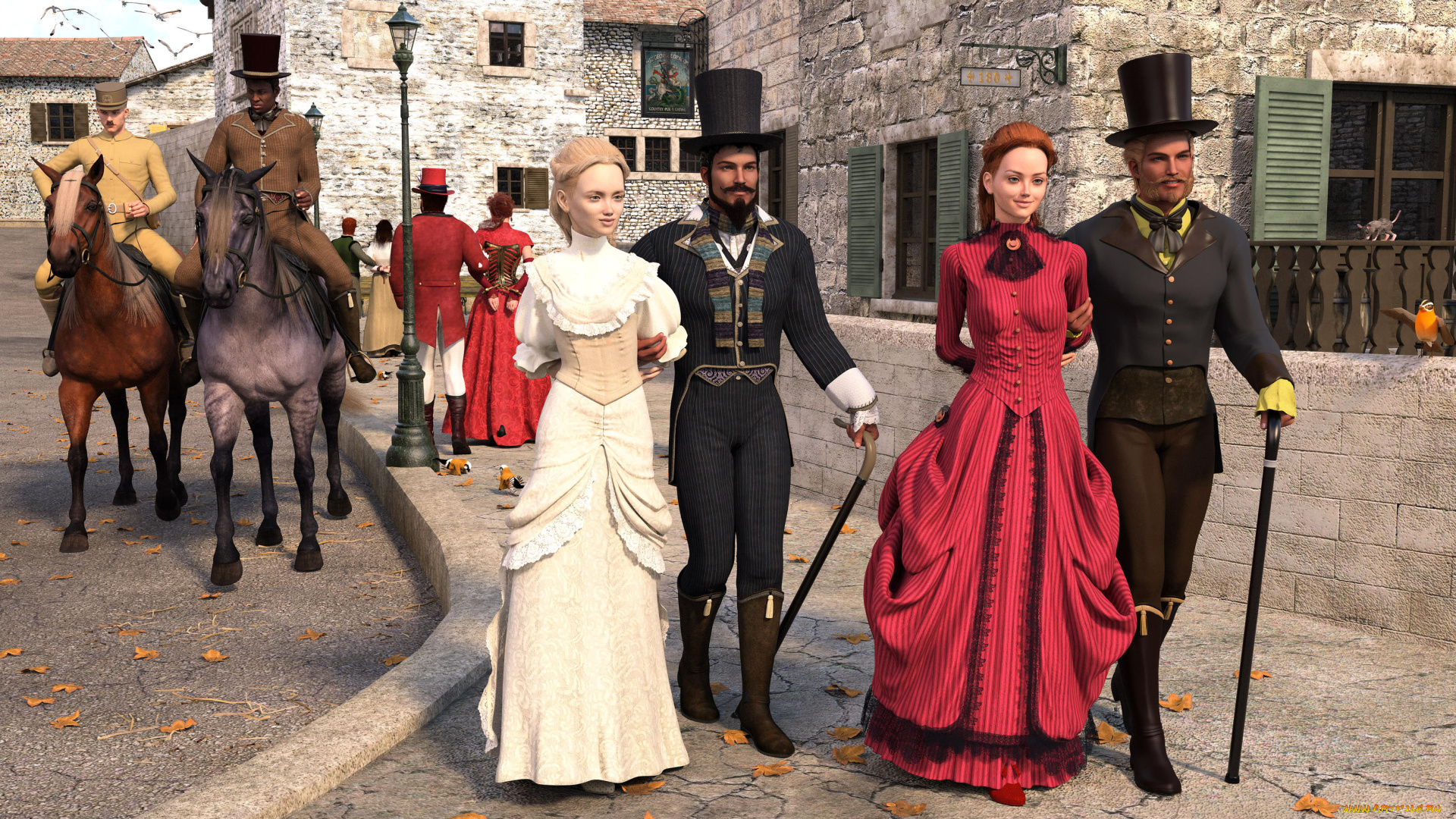 3д, графика, люди, , people, девушки, взгляд, фон