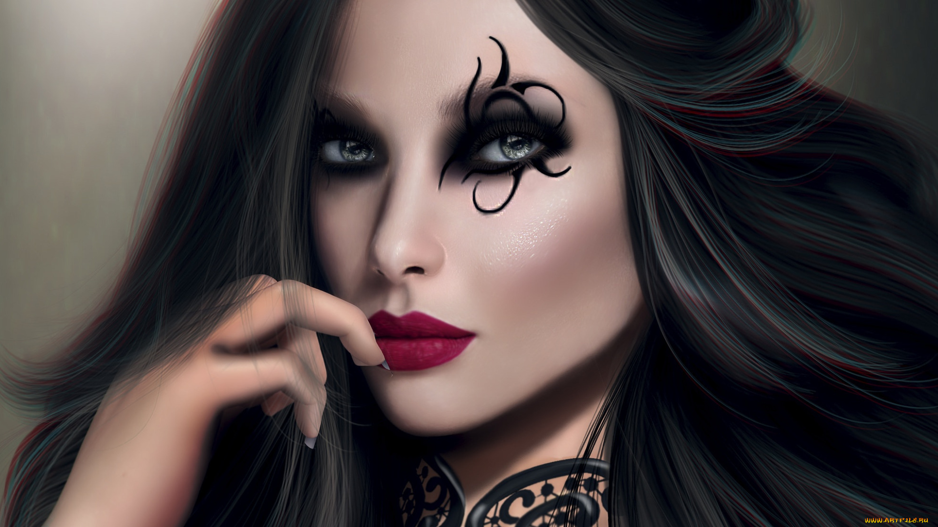 3д, графика, портрет, , portraits, макияж, волосы, девушка