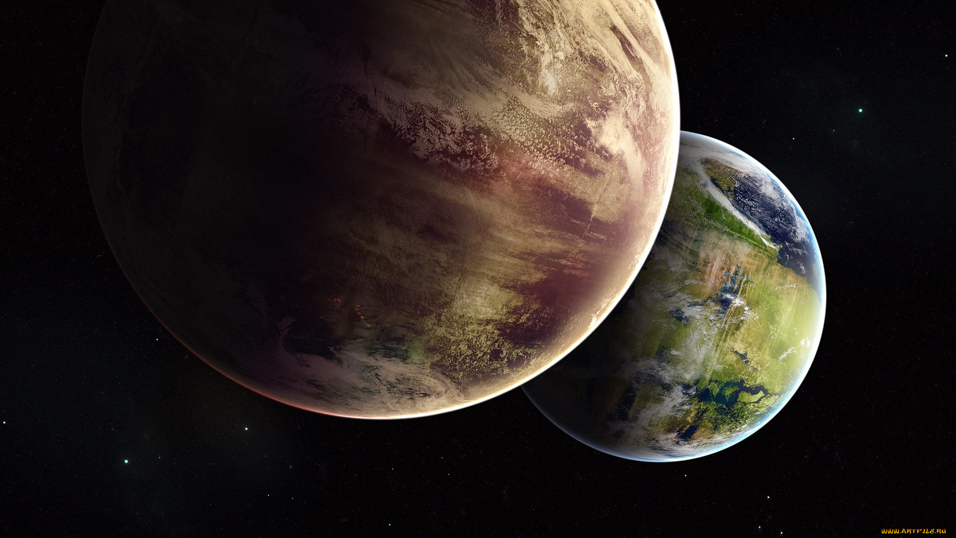 космос, арт, звезды, галактики, вселенная, планеты