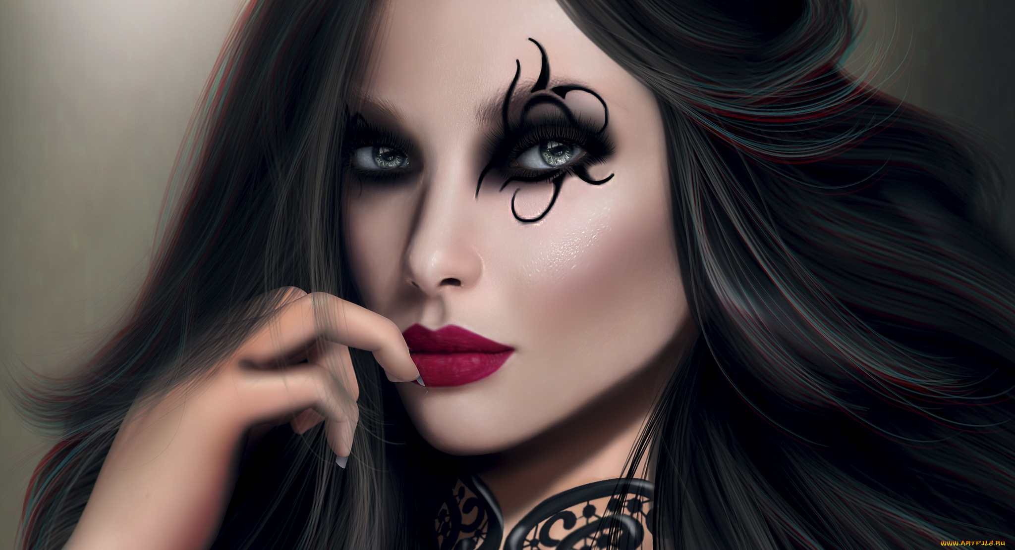 3д, графика, портрет, , portraits, макияж, волосы, девушка