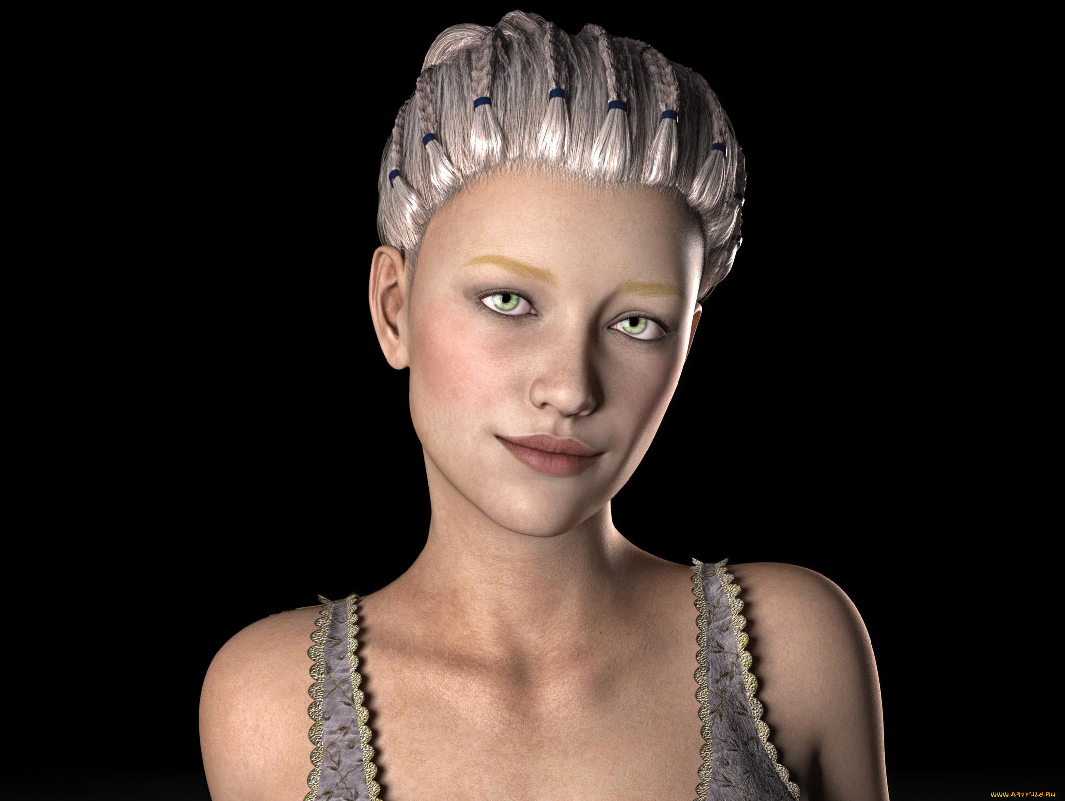 3д, графика, портрет, , portraits, девушка, взгляд, фон
