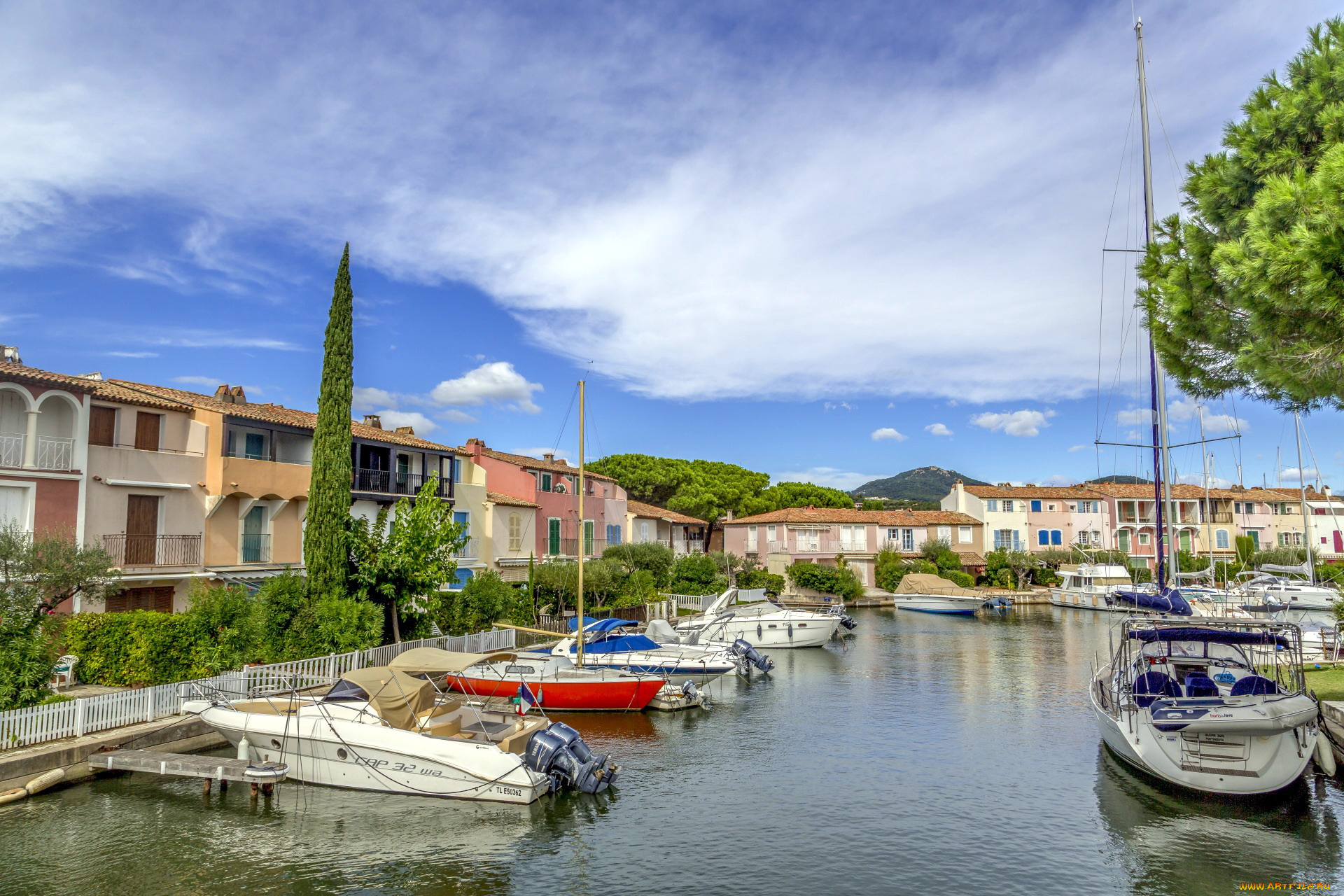 корабли, моторные, лодки, дома, моторные, лодки, вода