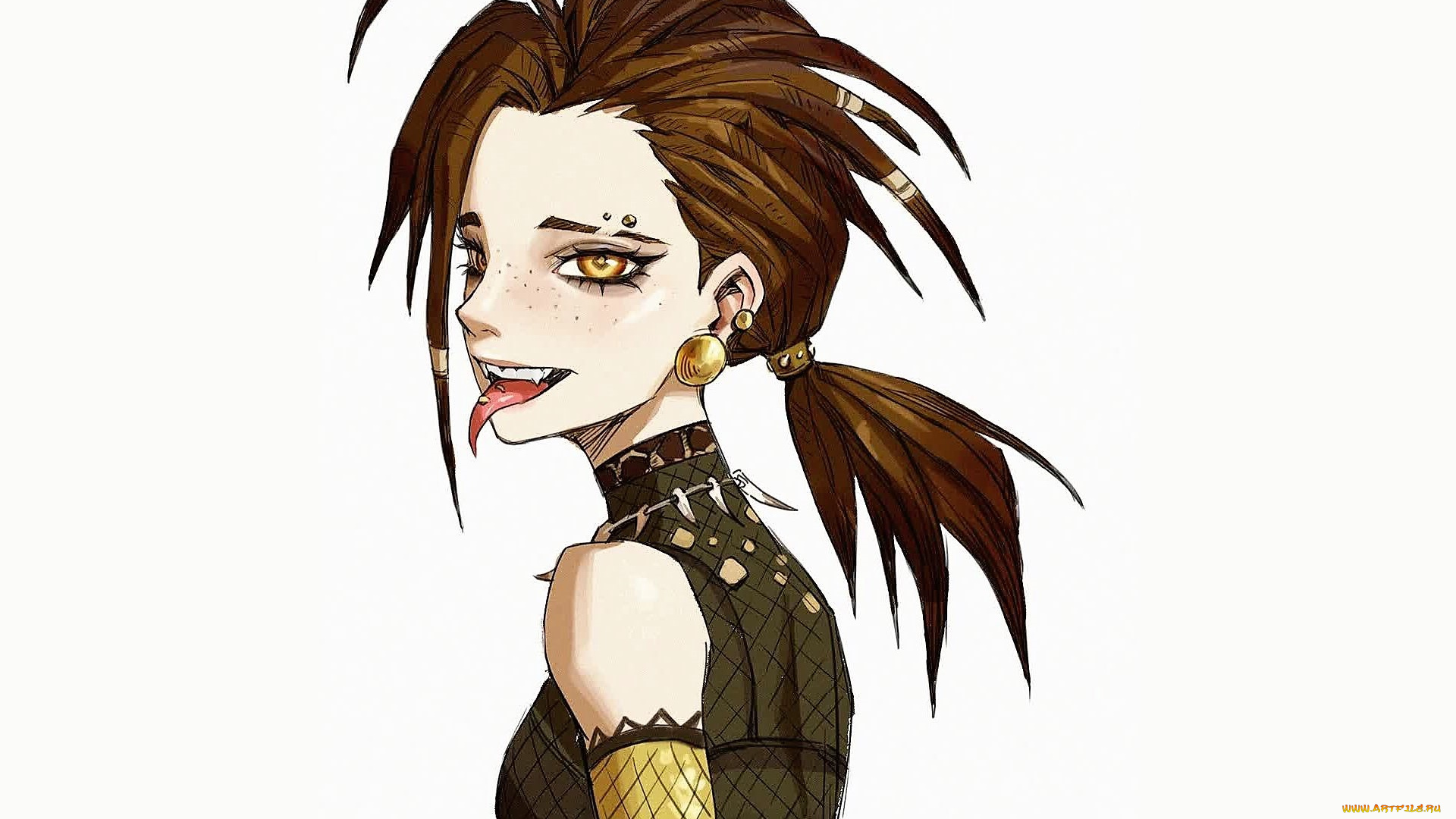 аниме, unknown, , другое, , девушка, язык, пирсинг