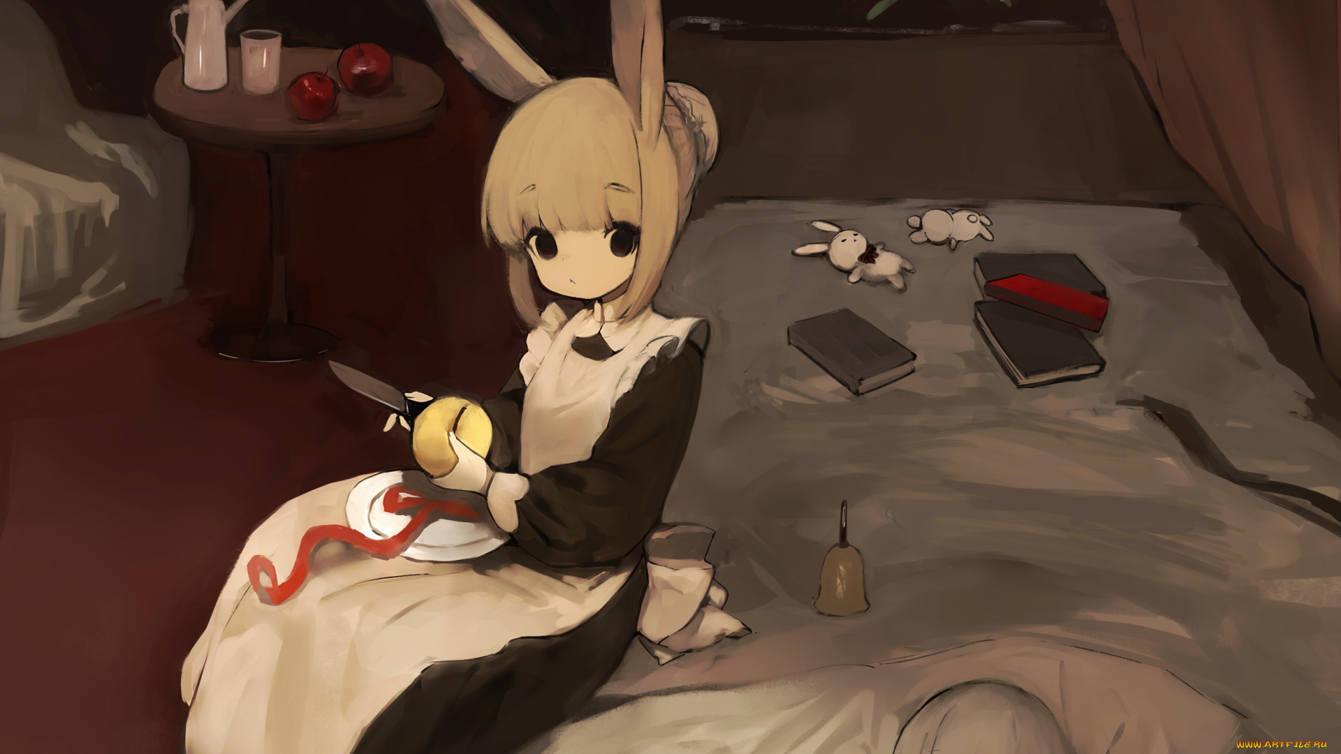 аниме, животные, , существа, девушка