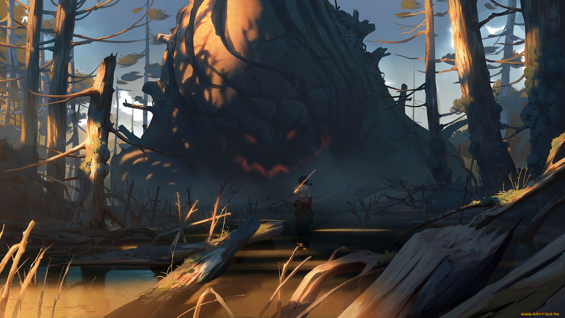 аниме, животные, , существа, девушка, монстр