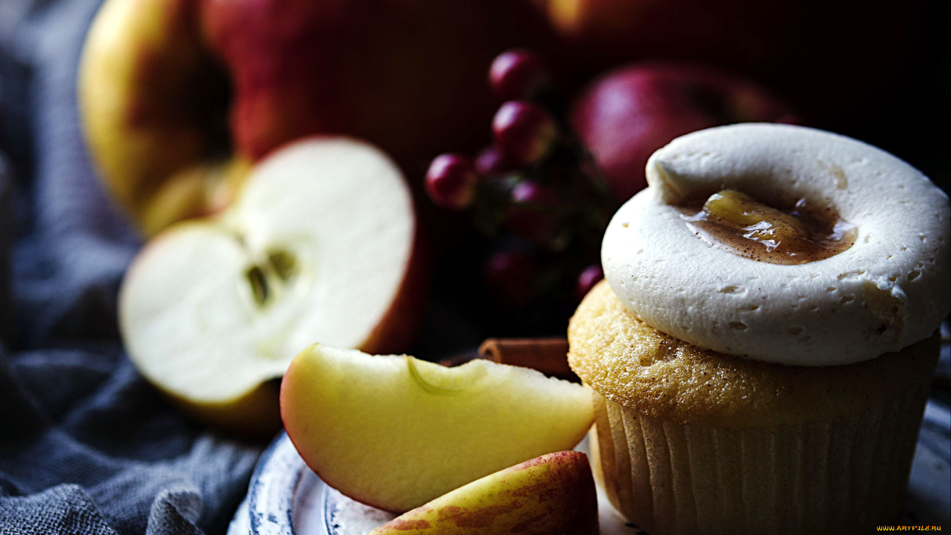 еда, пирожные, , кексы, , печенье, яблоки, кекс, макро