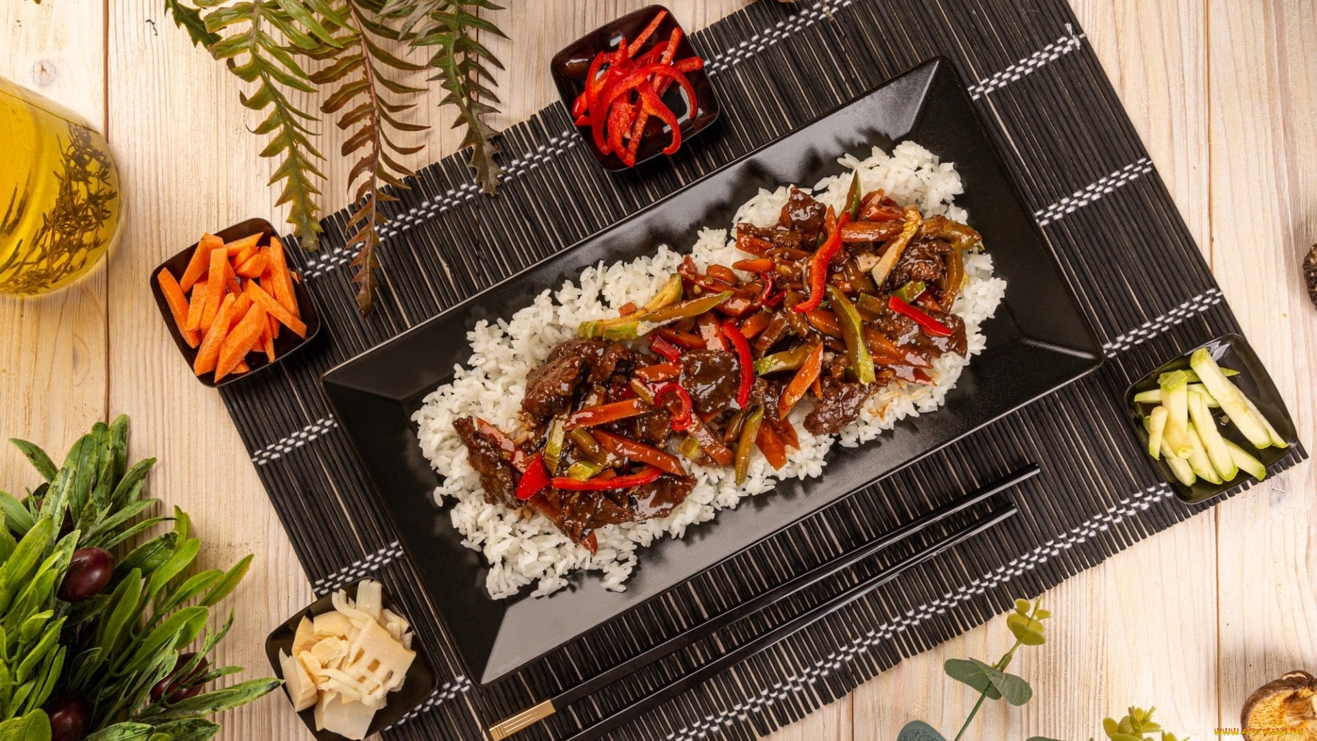 еда, вторые, блюда, рис, рагу, морковь, перец