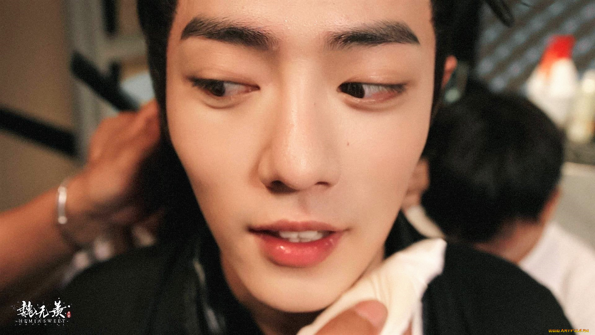 мужчины, xiao, zhan, актер, лицо, грим