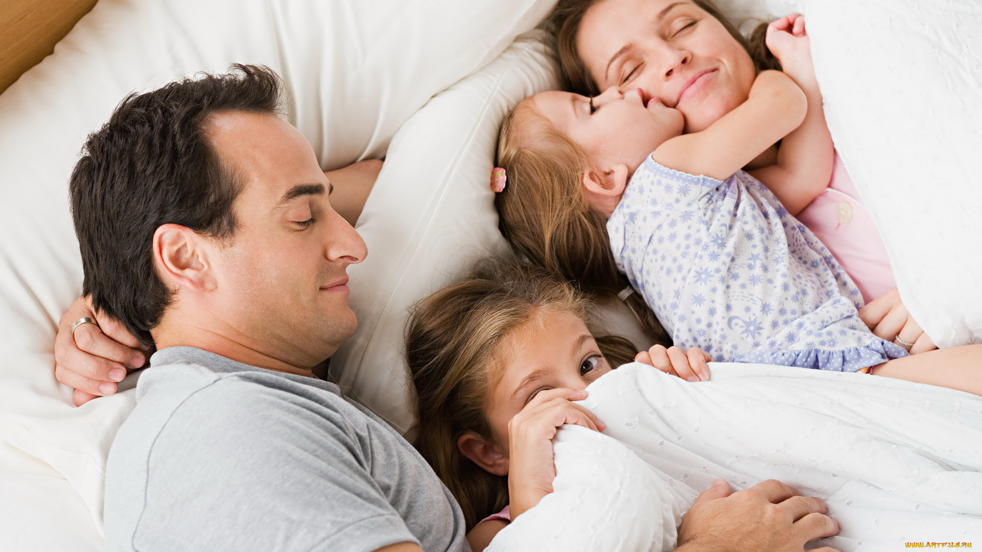 разное, люди, семья, дети, постель