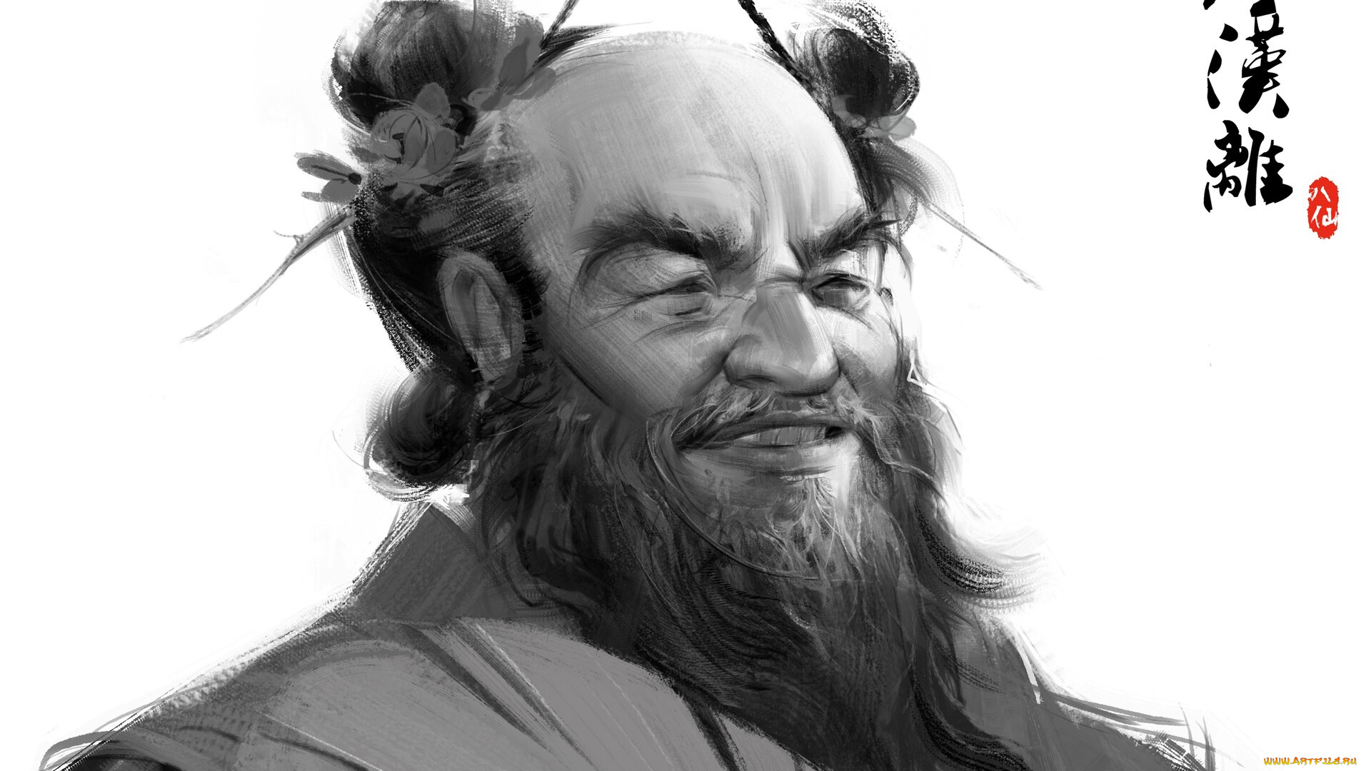 рисованное, люди, бессмертный, лицо, борода