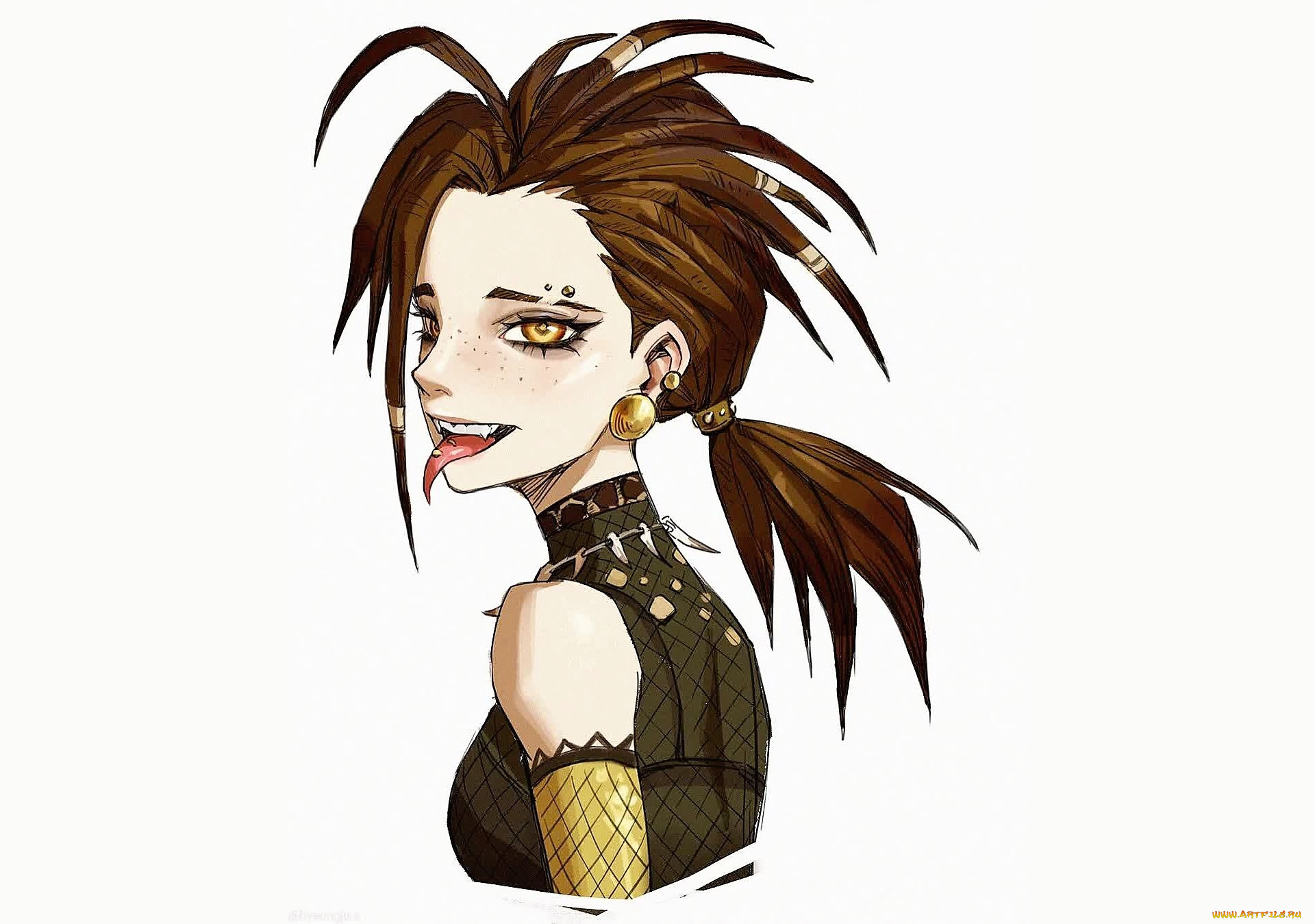 аниме, unknown, , другое, , девушка, язык, пирсинг