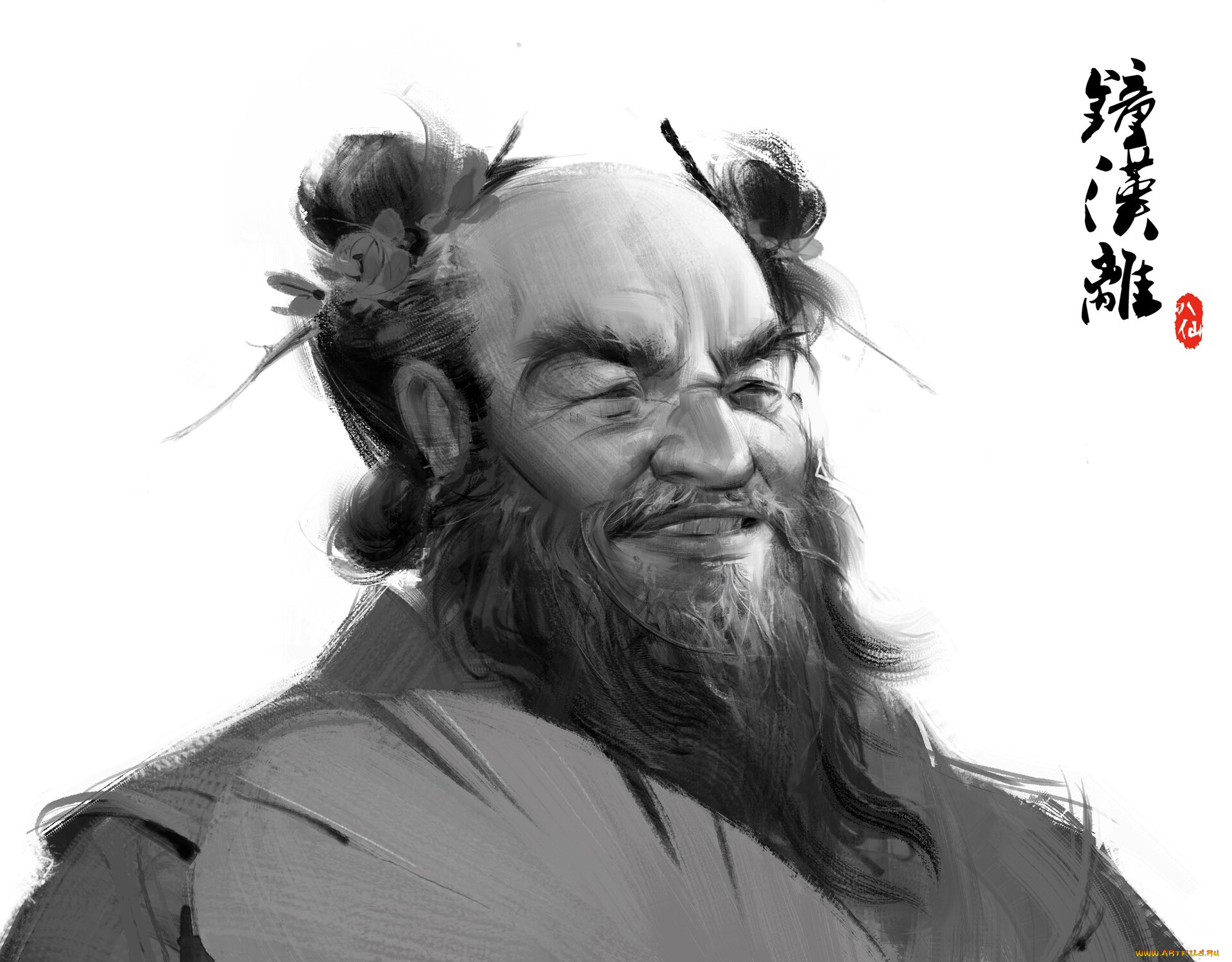 рисованное, люди, бессмертный, лицо, борода