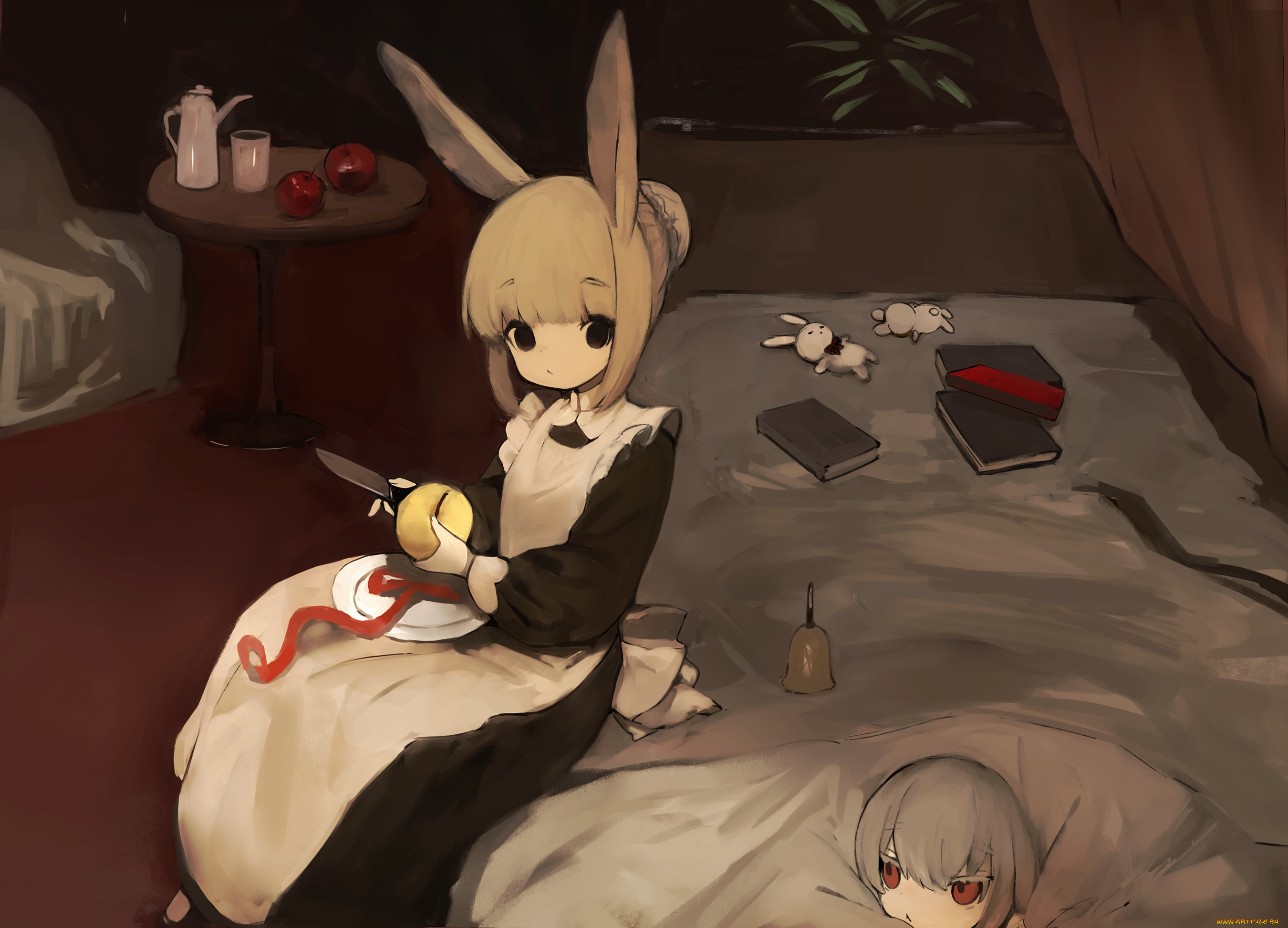 аниме, животные, , существа, девушка