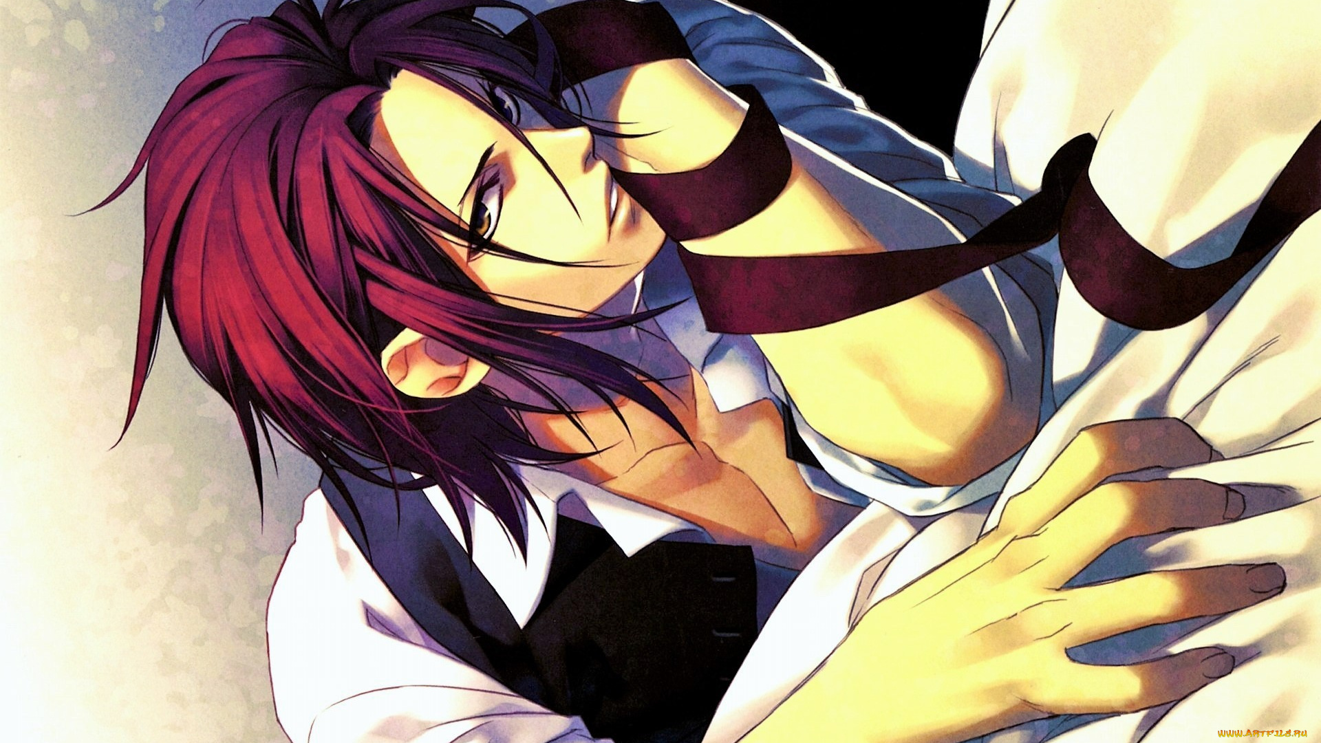 аниме, hakuouki, парень, галстук