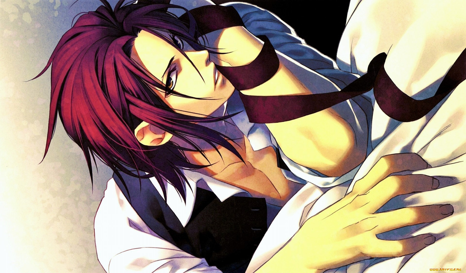 аниме, hakuouki, парень, галстук