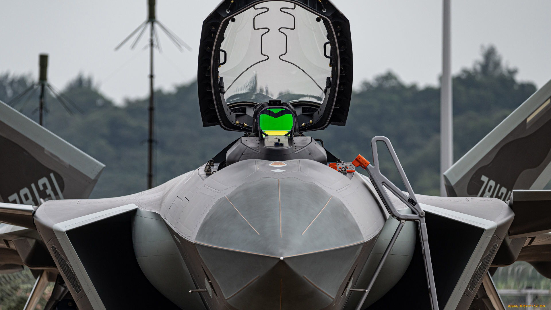 авиация, боевые, самолёты, chengdu, j20, ввс, китая, самолет, размытое, изображение, размытый, фон, вид, спереди, глубина, резкости, военные, кабина