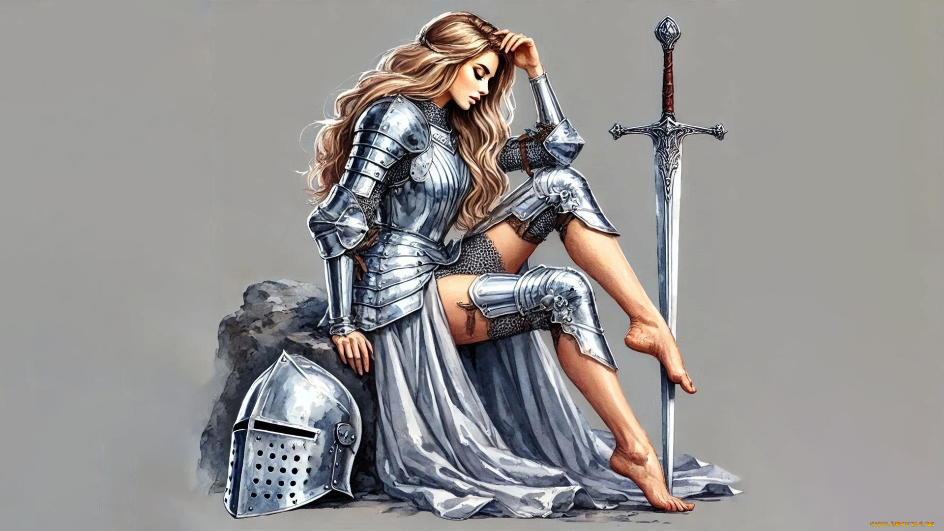 фэнтези, люди, нейросети, графика, нейроарт, ai, art, нейронные, сети, рисунки, нейро, искусство, нейрографика, graphics, neuroart, neural, networks, drawings, neuro, neurography, девушка, рыцарь