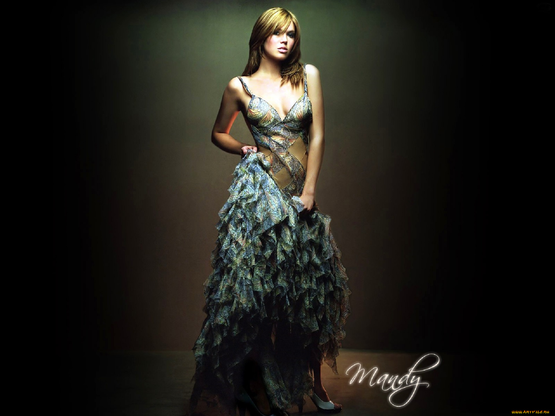 девушки, mandy, moore, шатенка, платье